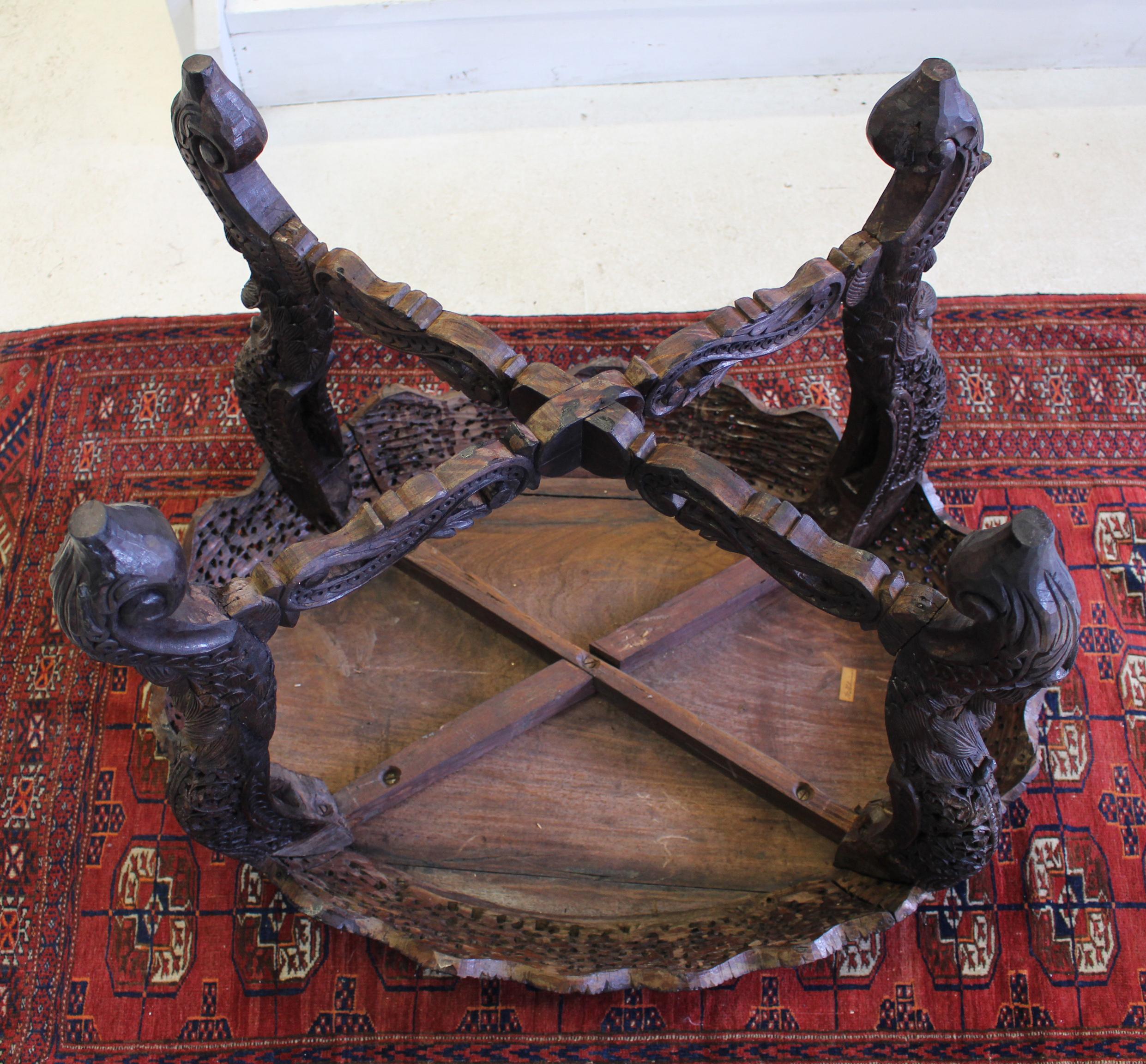 19th Century Intricately Carved Anglo-Indian Center Table For Sale 2