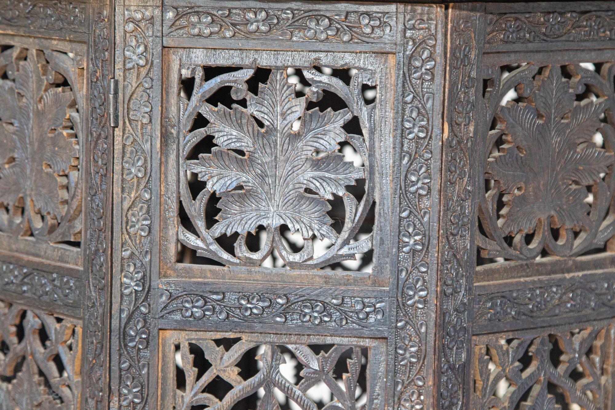 19th Century Intricately Carved Anglo-Indian Side Table 5