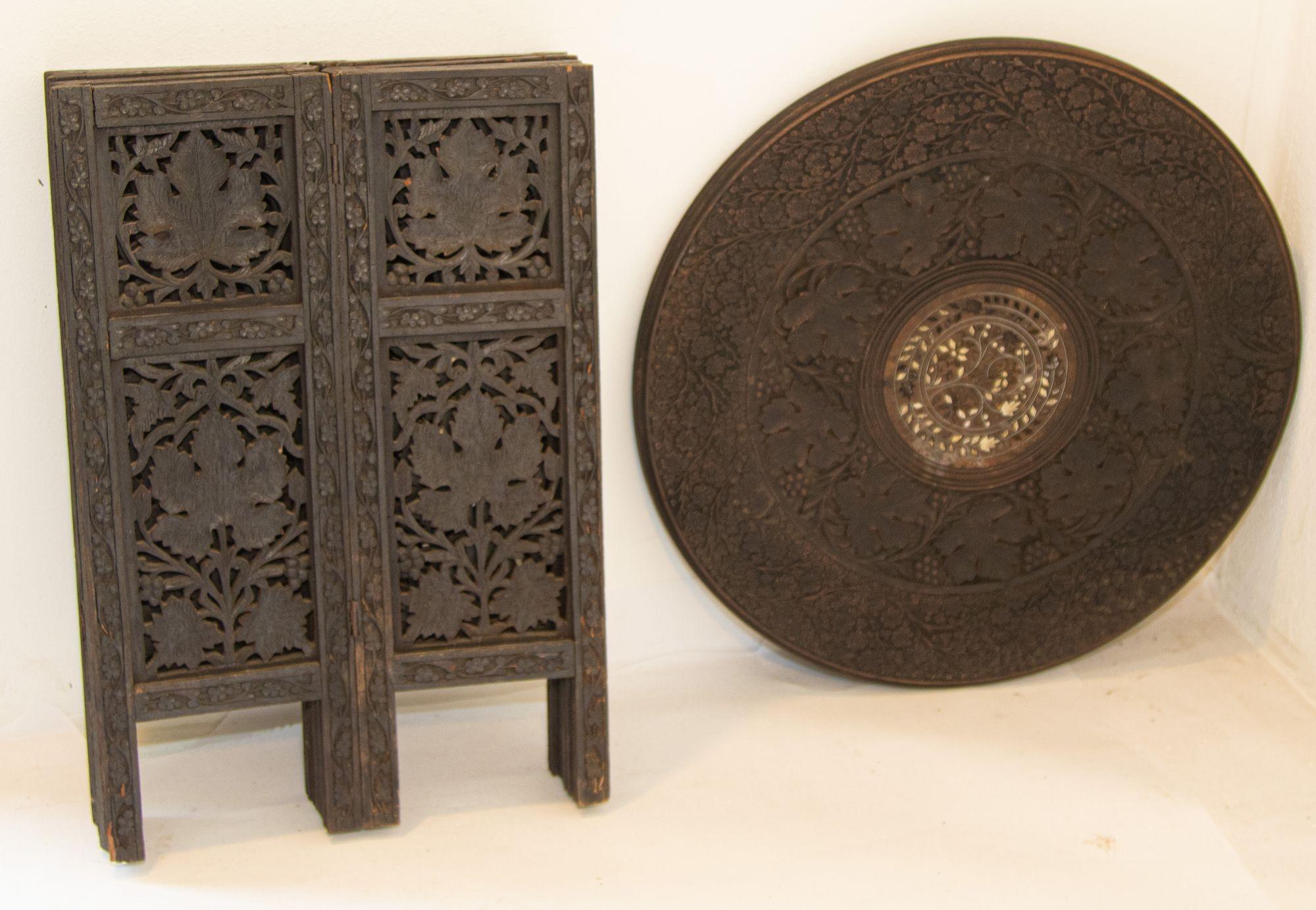 19th Century Intricately Carved Anglo-Indian Side Table For Sale 4