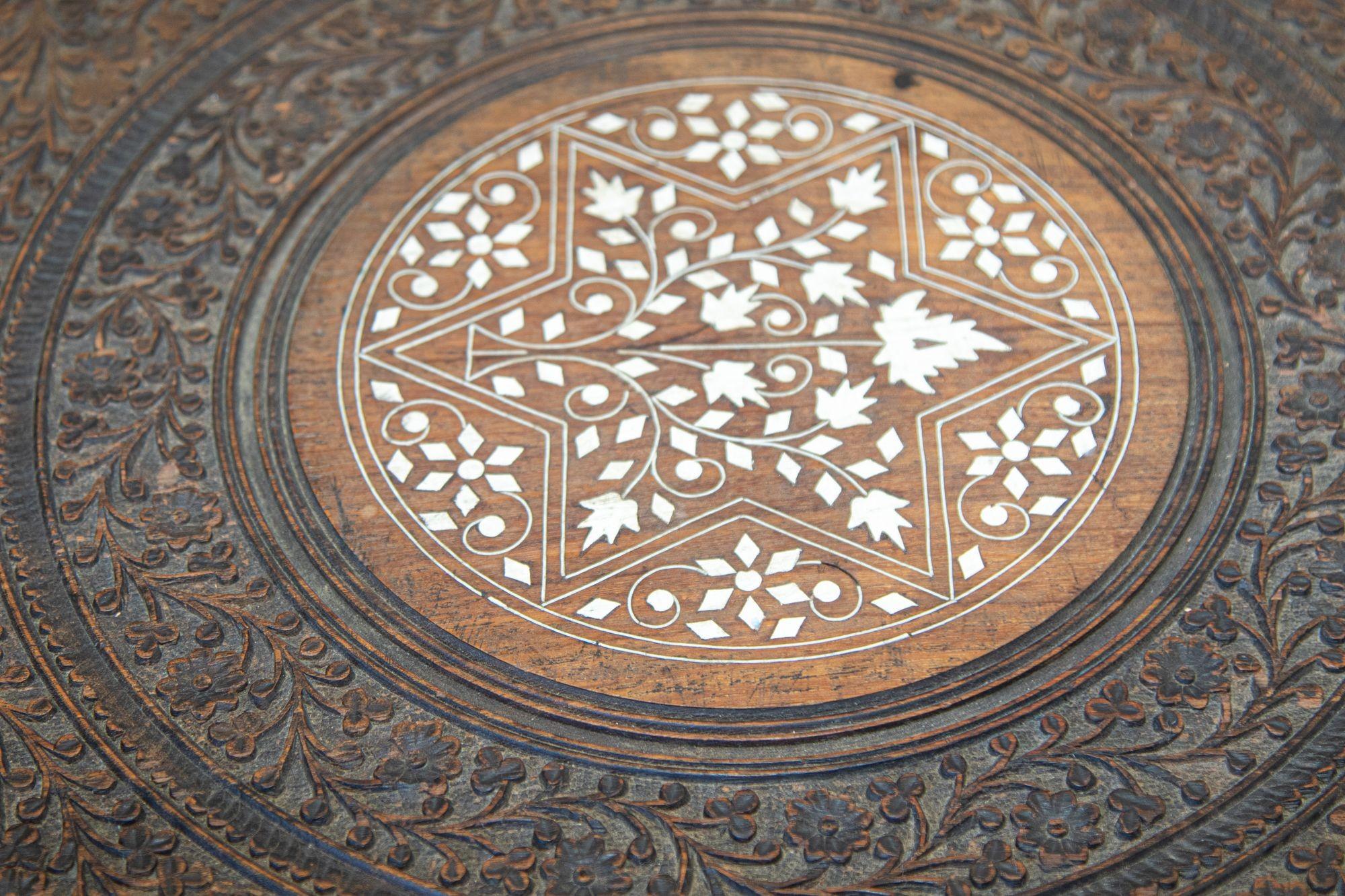19th Century Intricately Carved Anglo-Indian Side Table 8