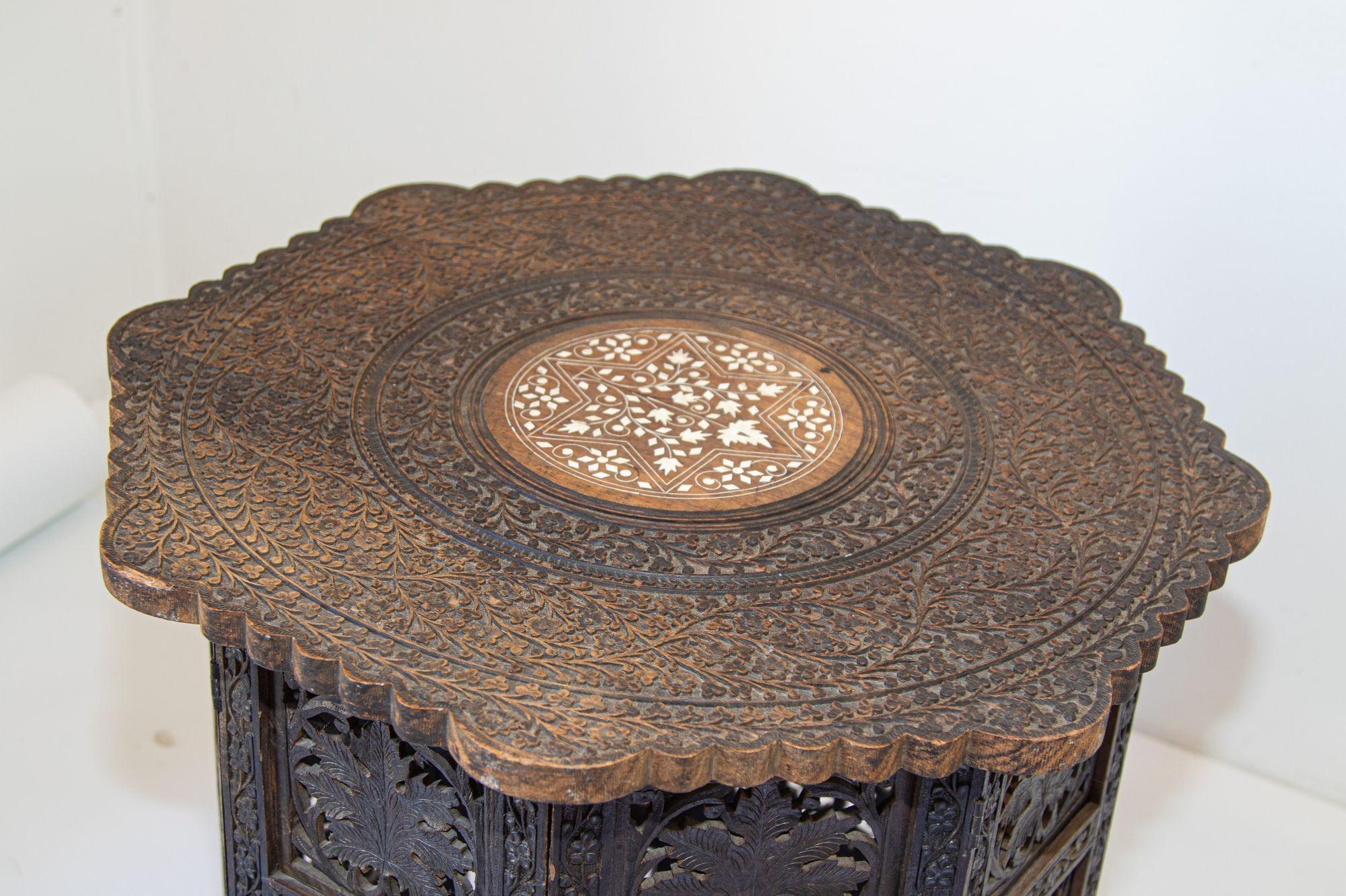 19th Century Intricately Carved Anglo-Indian Side Table 9