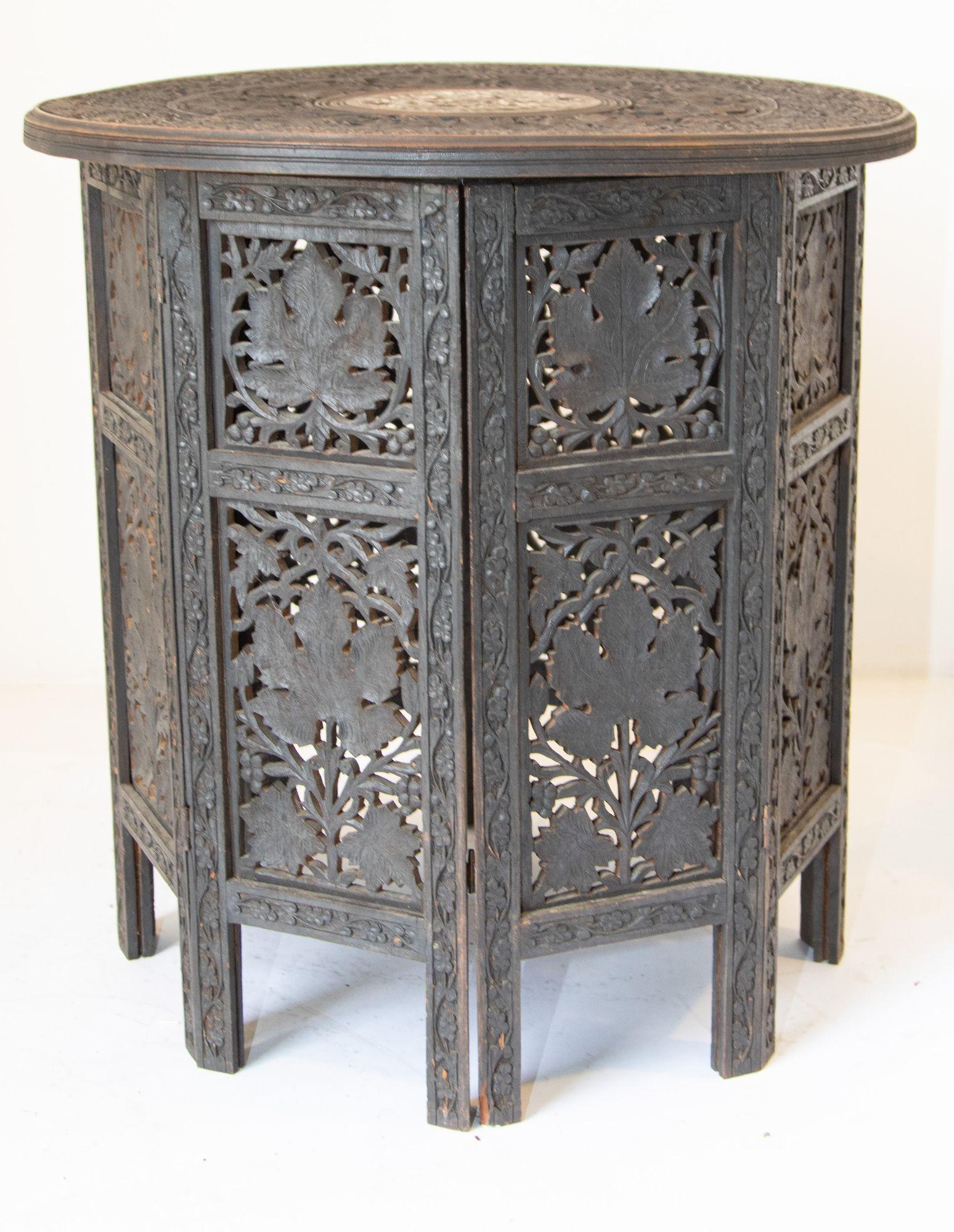 19th Century Intricately Carved Anglo-Indian Side Table For Sale 7
