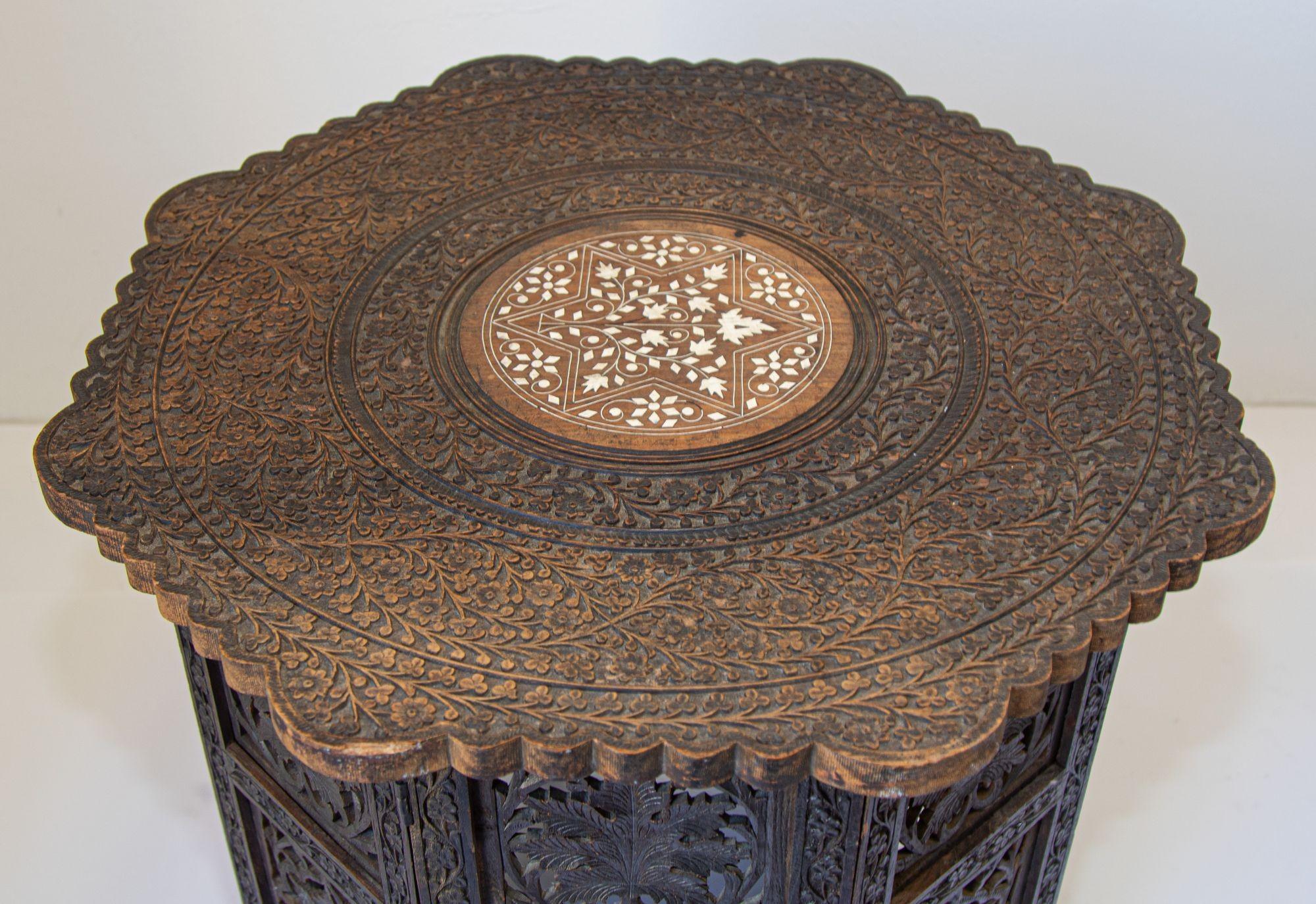 19th Century Intricately Carved Anglo-Indian Side Table 10
