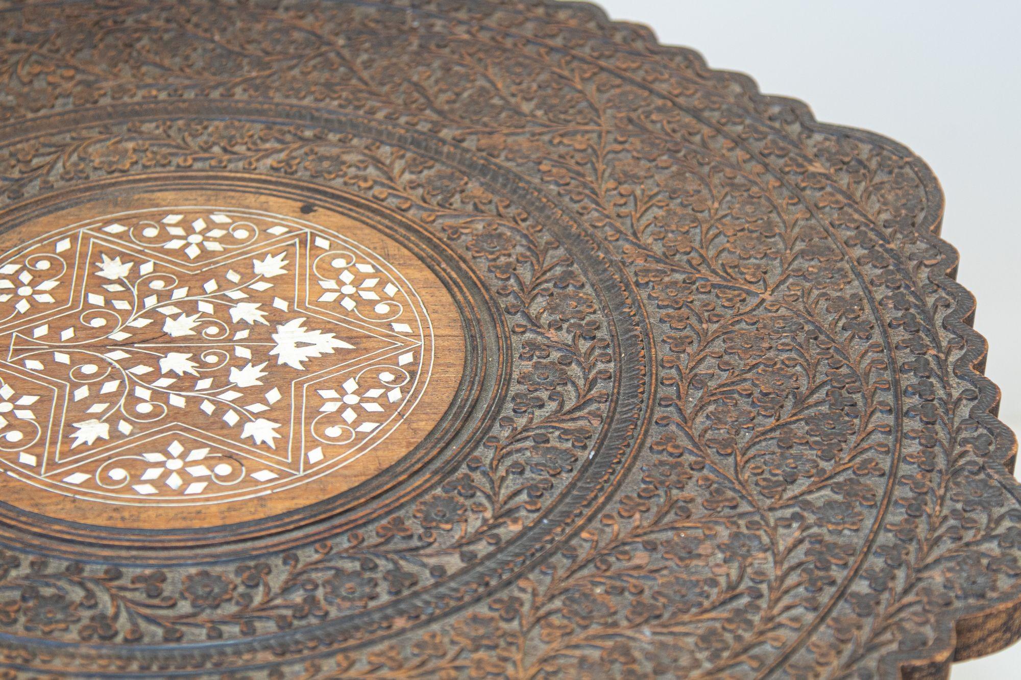 19th Century Intricately Carved Anglo-Indian Side Table 14
