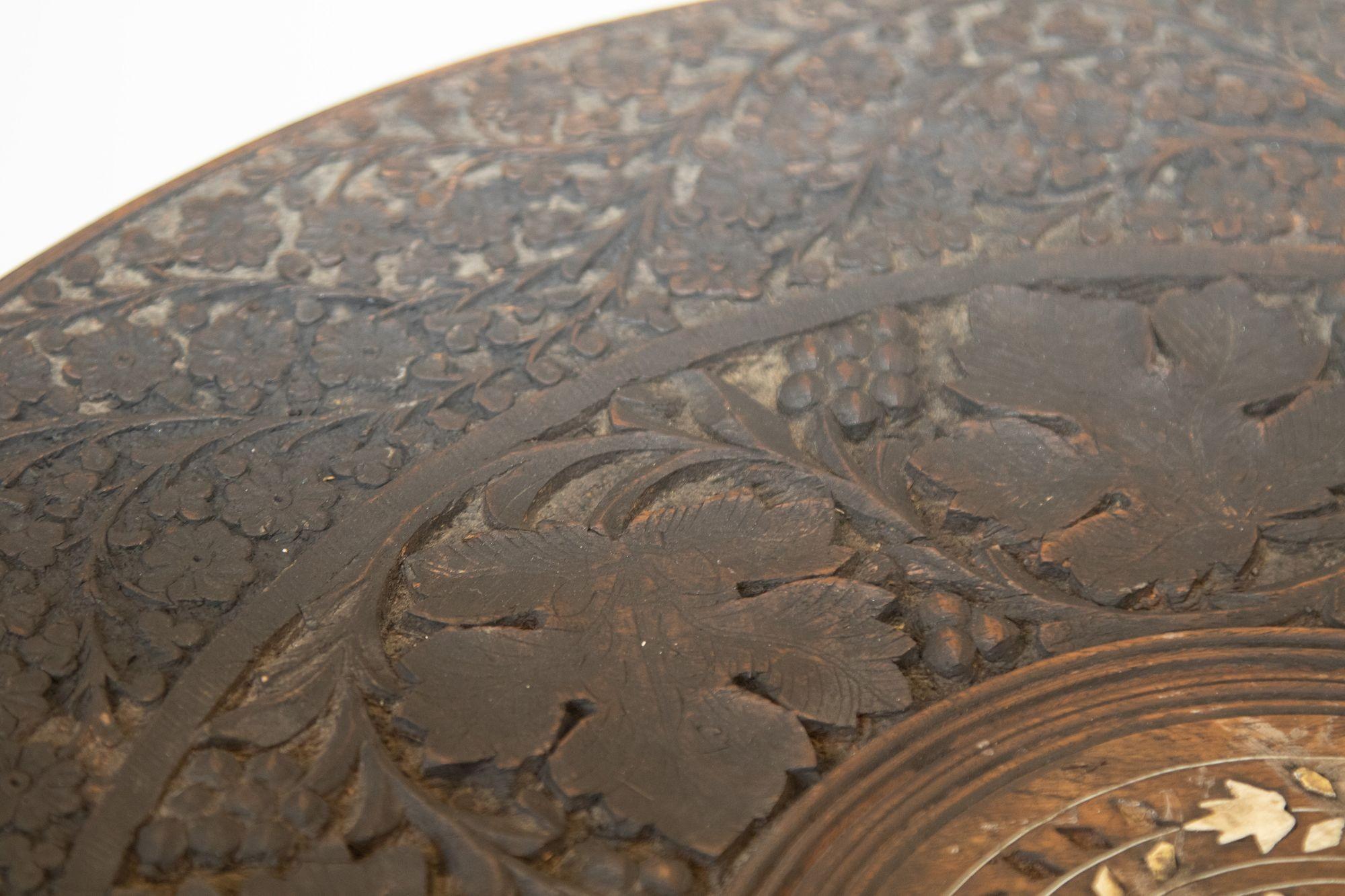 19th Century Intricately Carved Anglo-Indian Side Table For Sale 12
