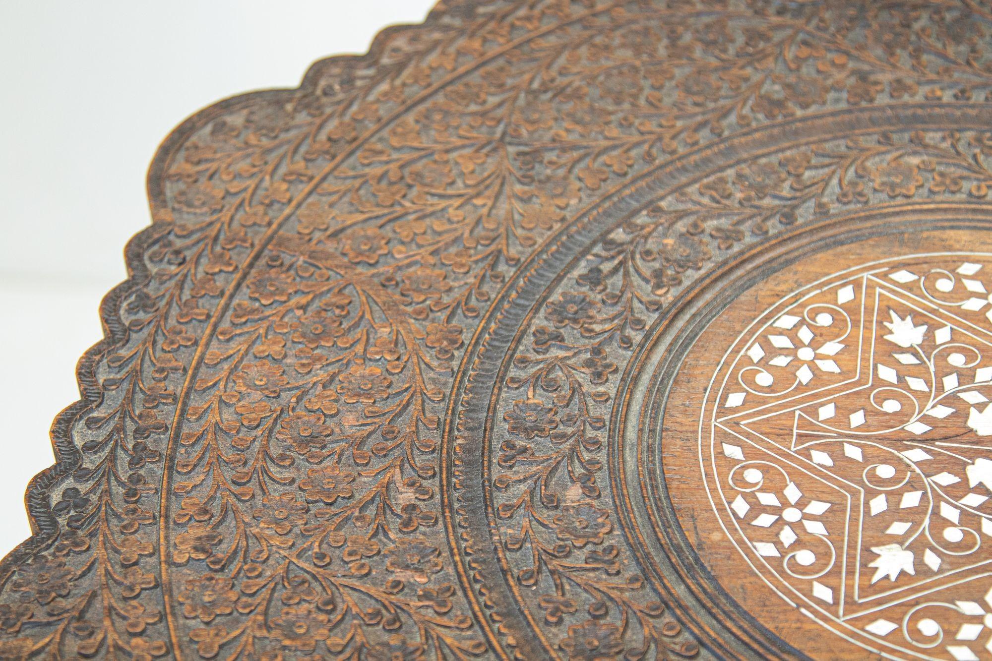 19th Century Intricately Carved Anglo-Indian Side Table 3