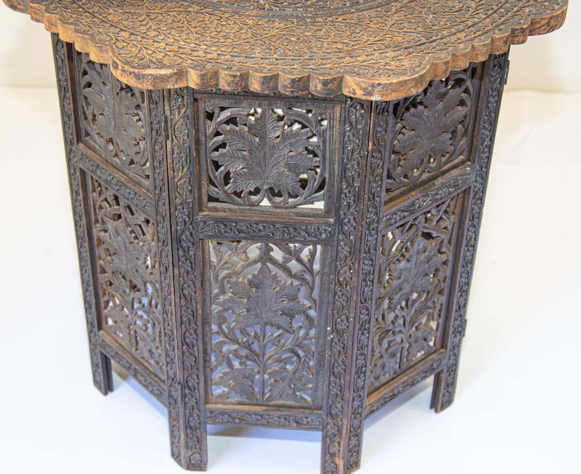 19th Century Intricately Carved Anglo-Indian Side Table 4