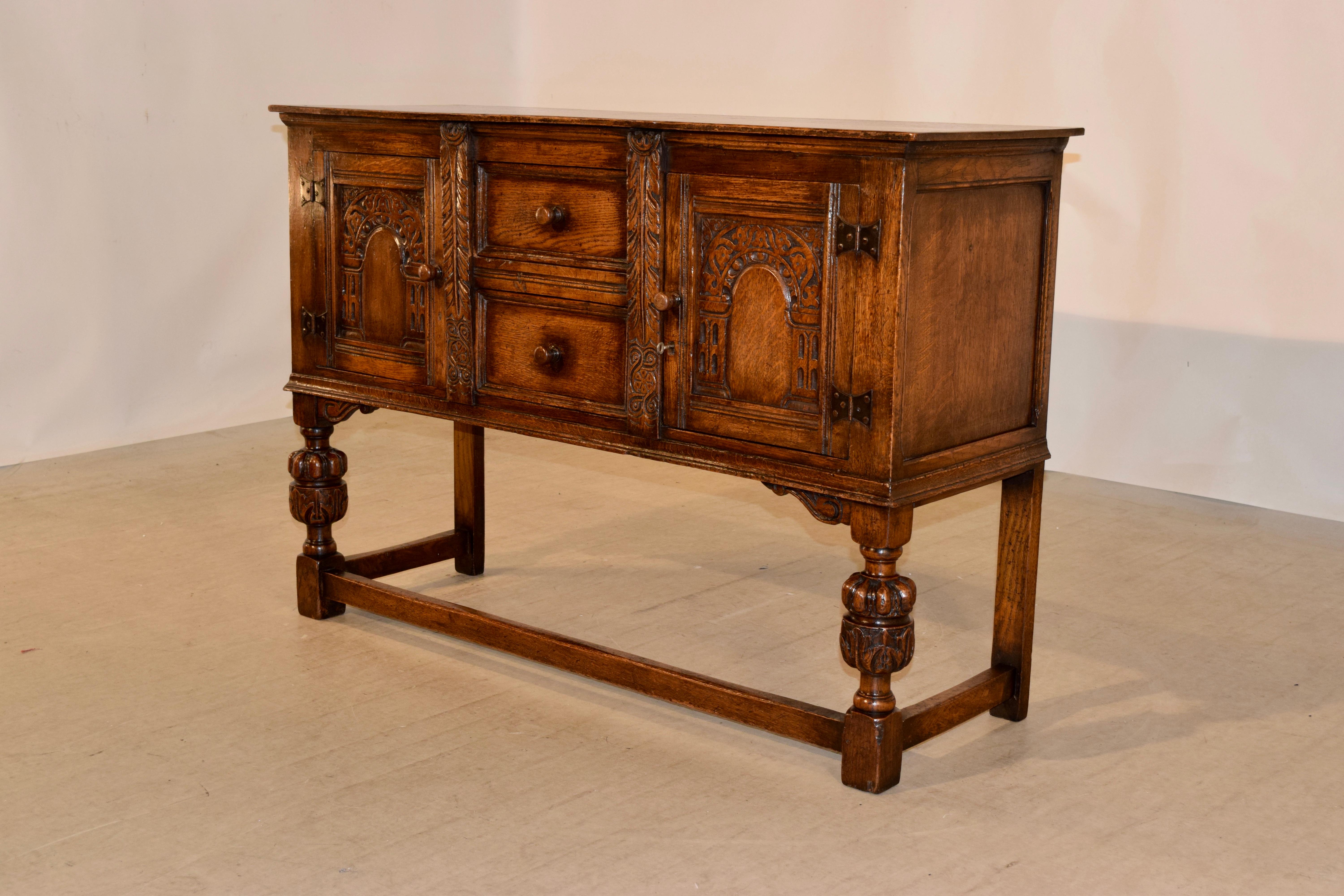 19th Century Ipswitch Oak Server In Good Condition In High Point, NC