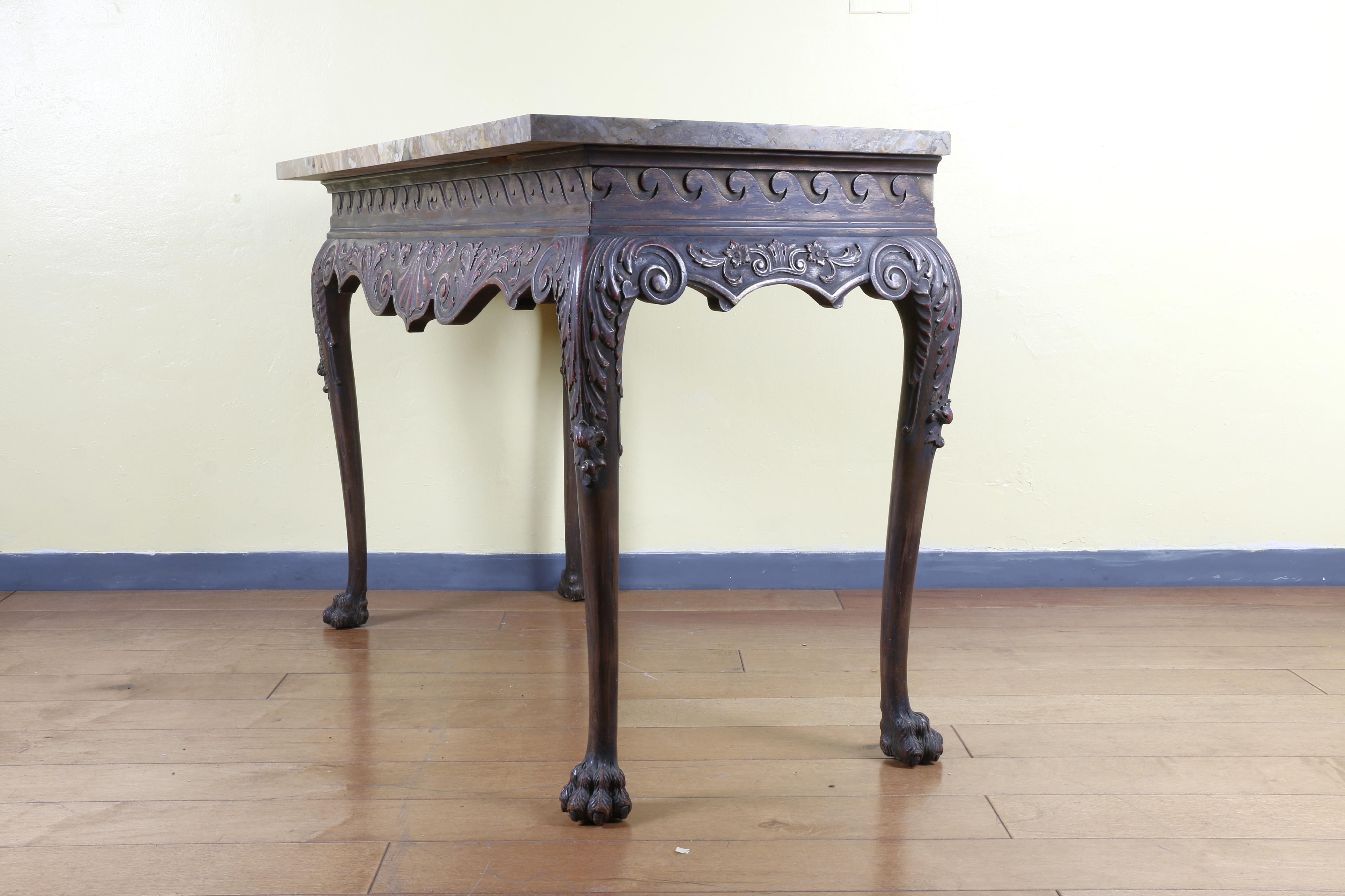 Unknown 19th Century Irish Chippendale Mahogany Console Table