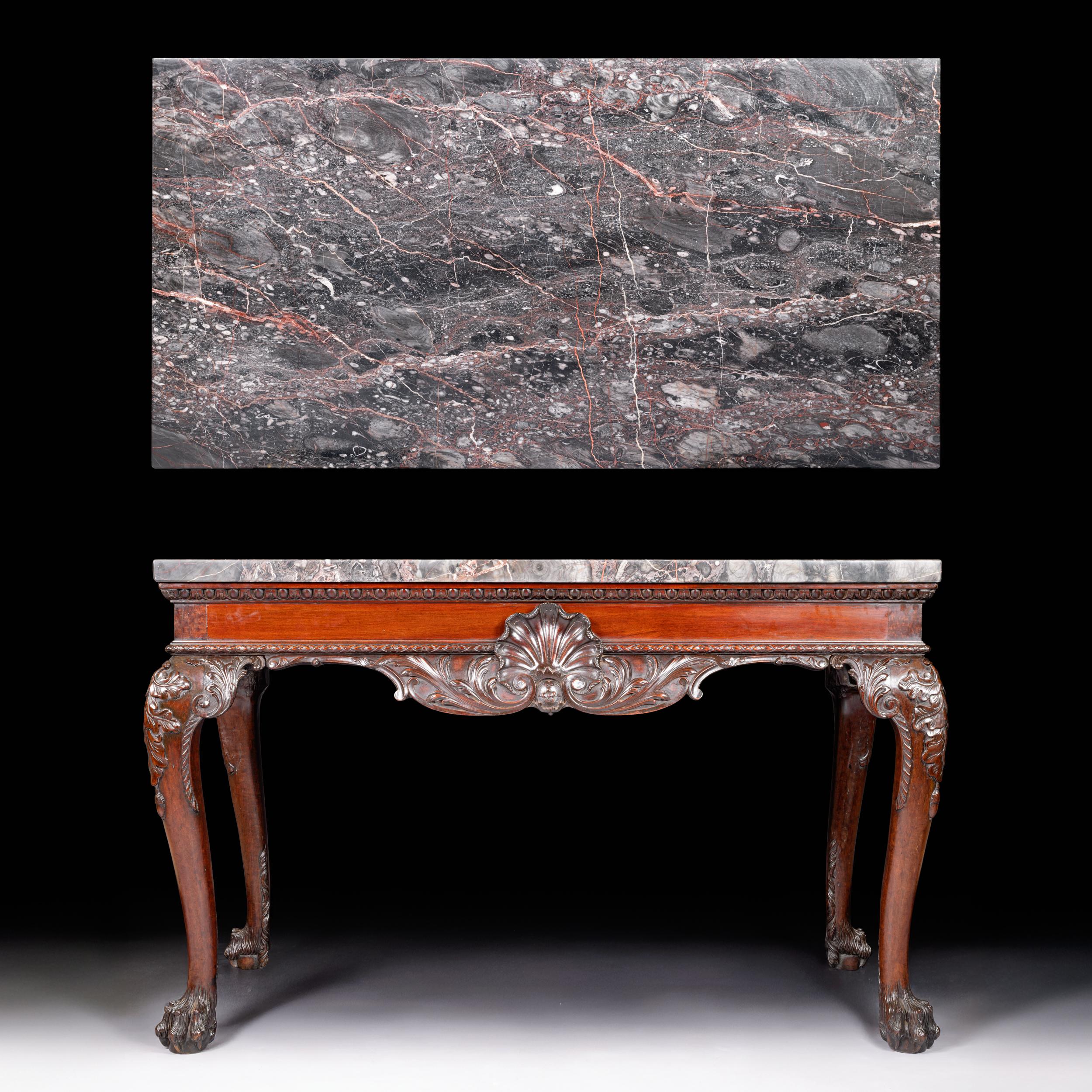 Marble 19th Century Irish George III Style Console Table For Sale