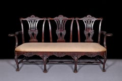 19th Century Irish George III Style Triple Chair Back Settee by Butler of Dublin