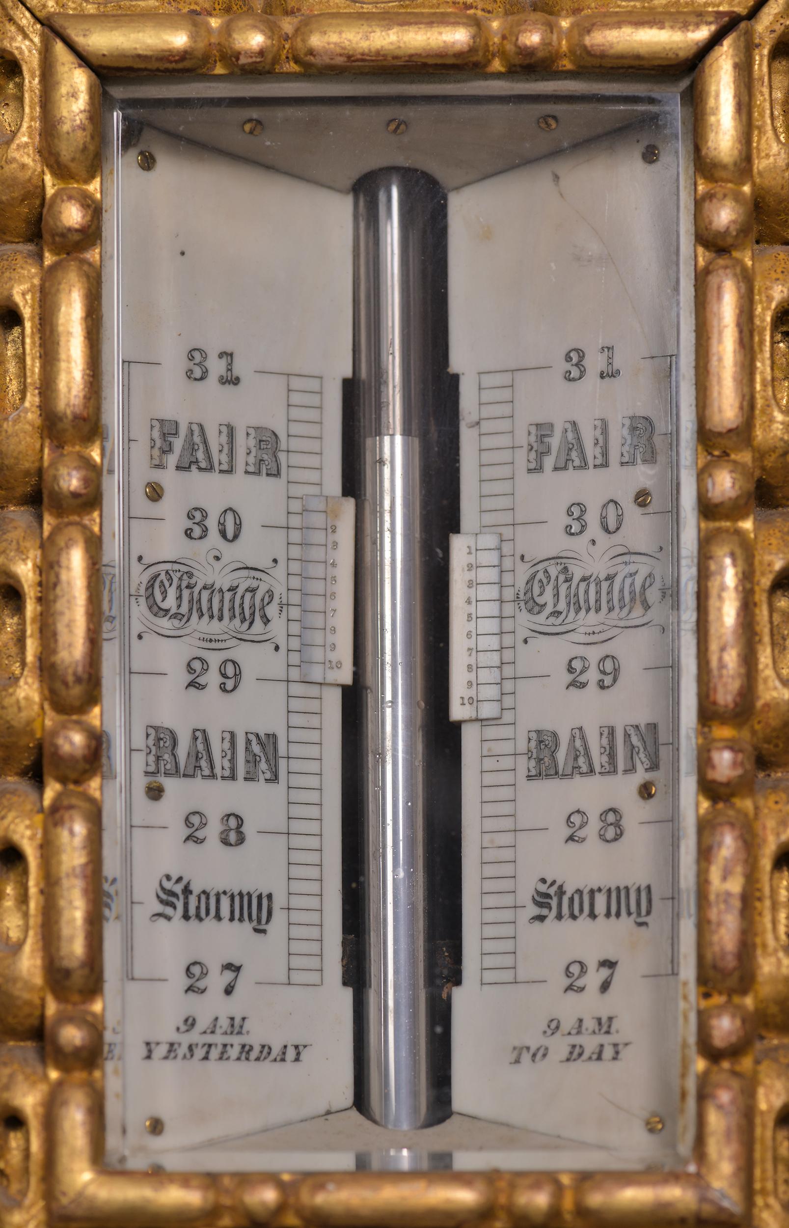 Irisches Barometer aus vergoldetem Holz im Barockstil des 19. Jahrhunderts im Angebot 2