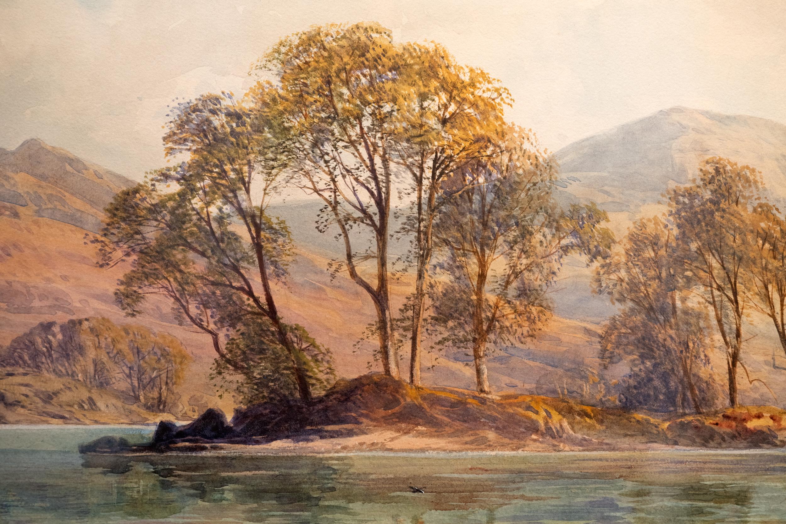 Irlandese Paesaggio irlandese del XIX secolo Acquerello di Lough Gill Co. Sligo Di John Faulkner in vendita