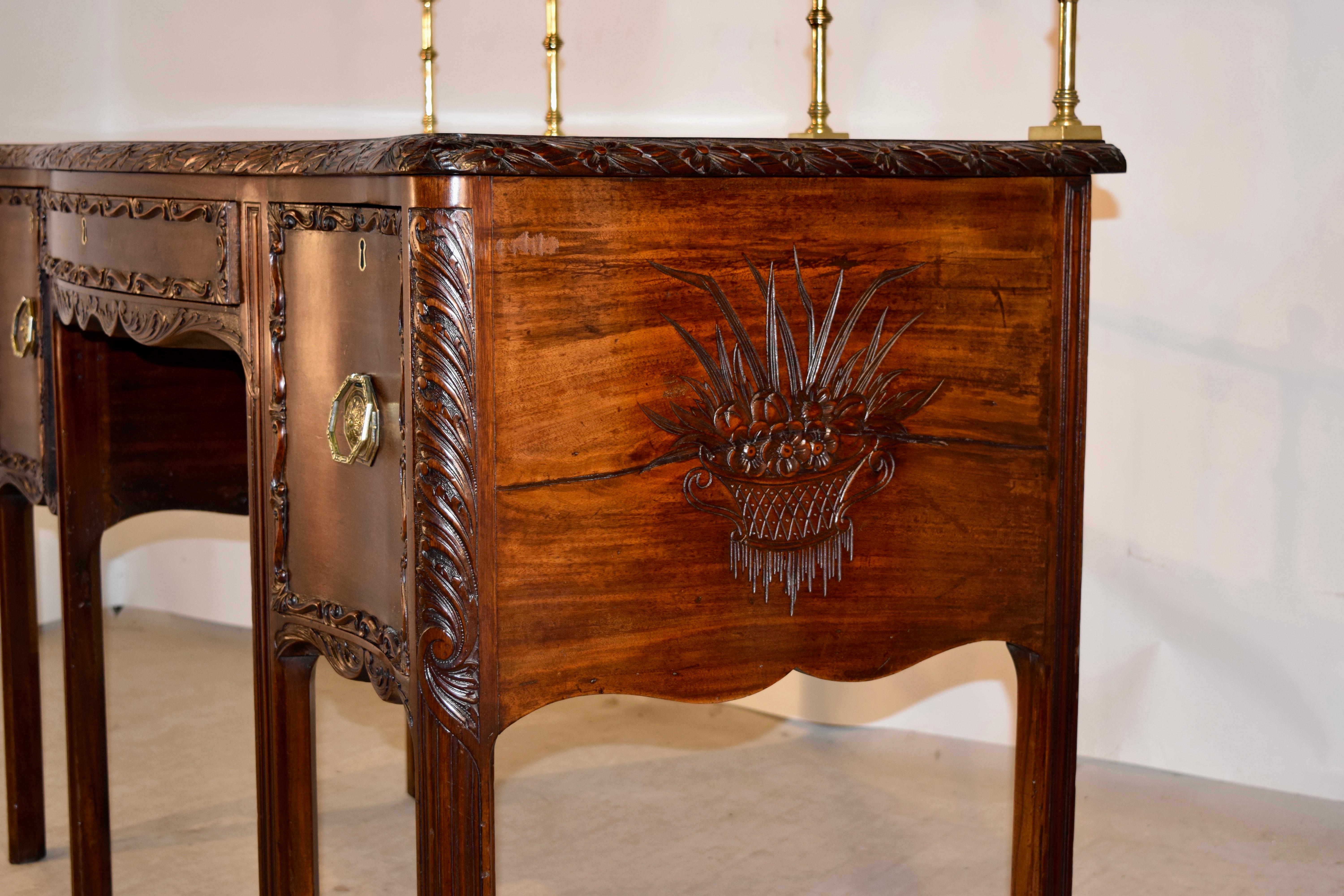 19th Century Irish Mahogany Sideboard 1