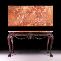 19th Century Irish Marble Top Console Table In the George III Style