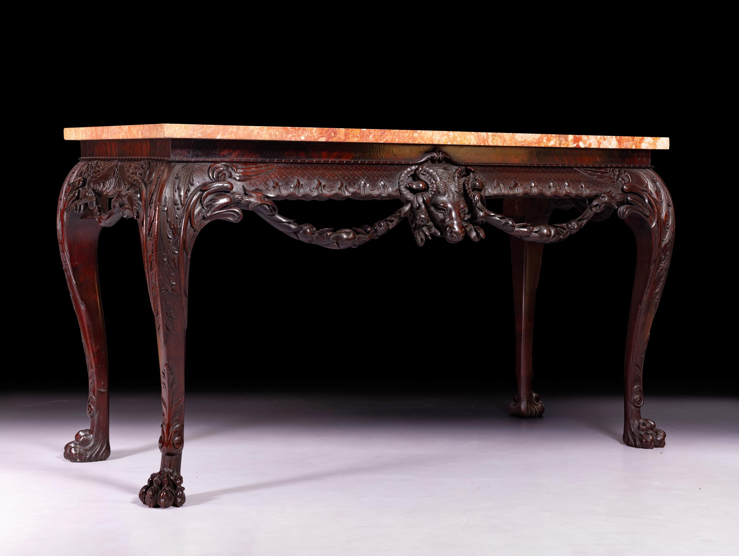 19th Century Irish Marble Top Console Table In the George III Style In Good Condition In Dublin, IE