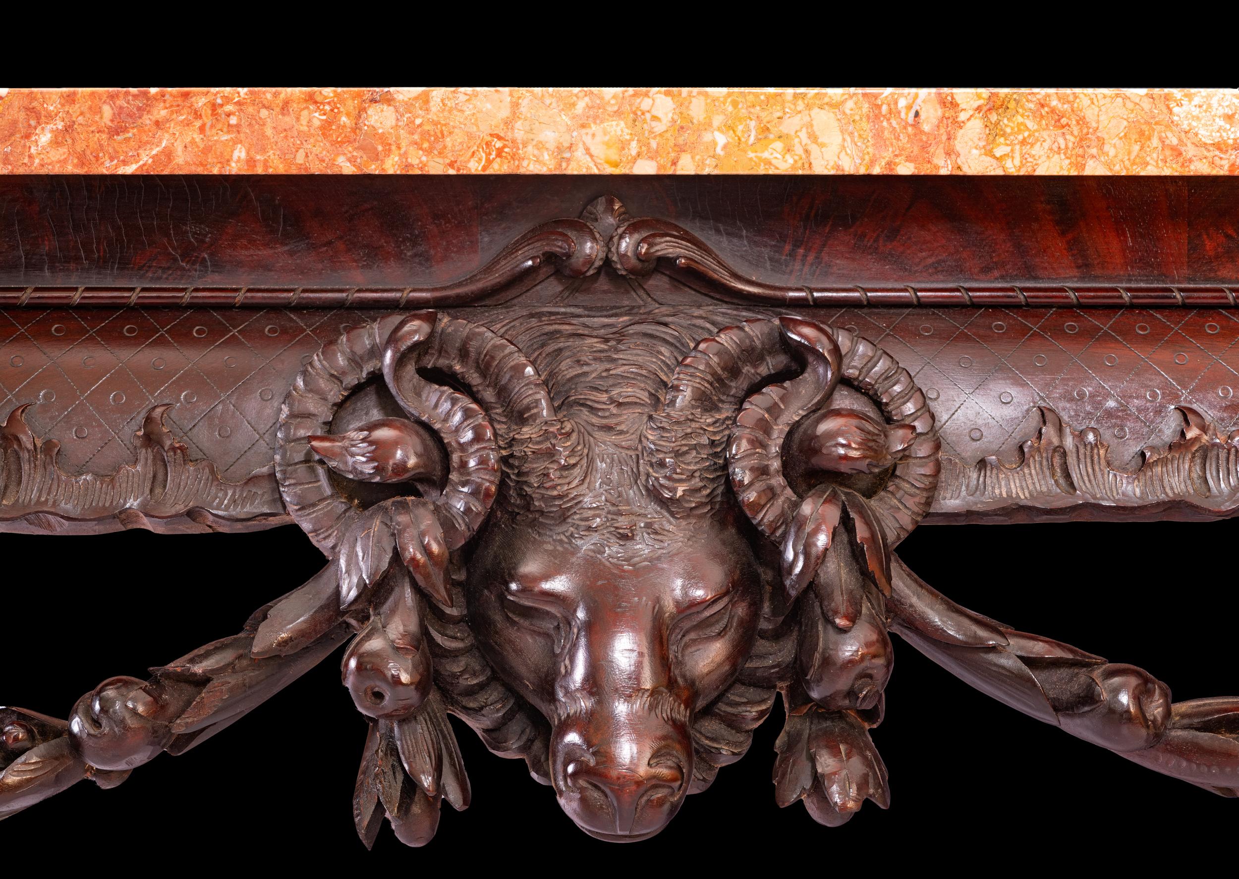 19th Century Irish Marble Top Console Table In the George III Style For Sale 1