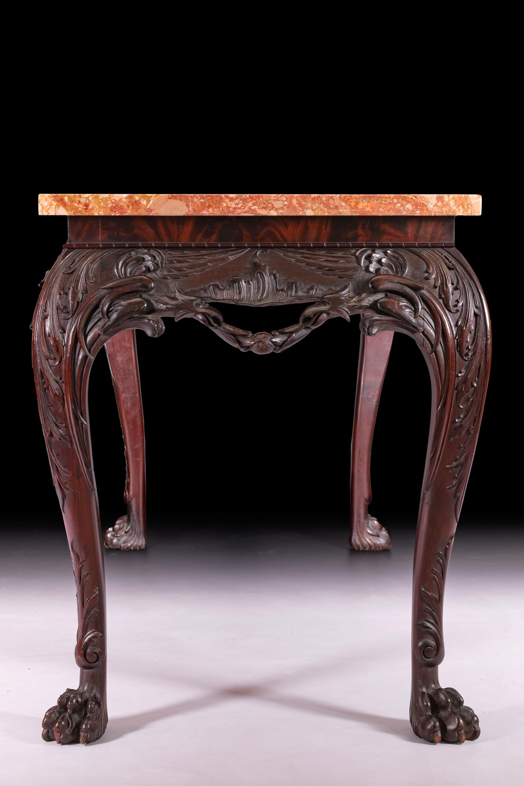 19th Century Irish Marble Top Console Table In the George III Style For Sale 3