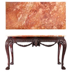Antique 19th Century Irish Marble Top Console Table In the George III Style