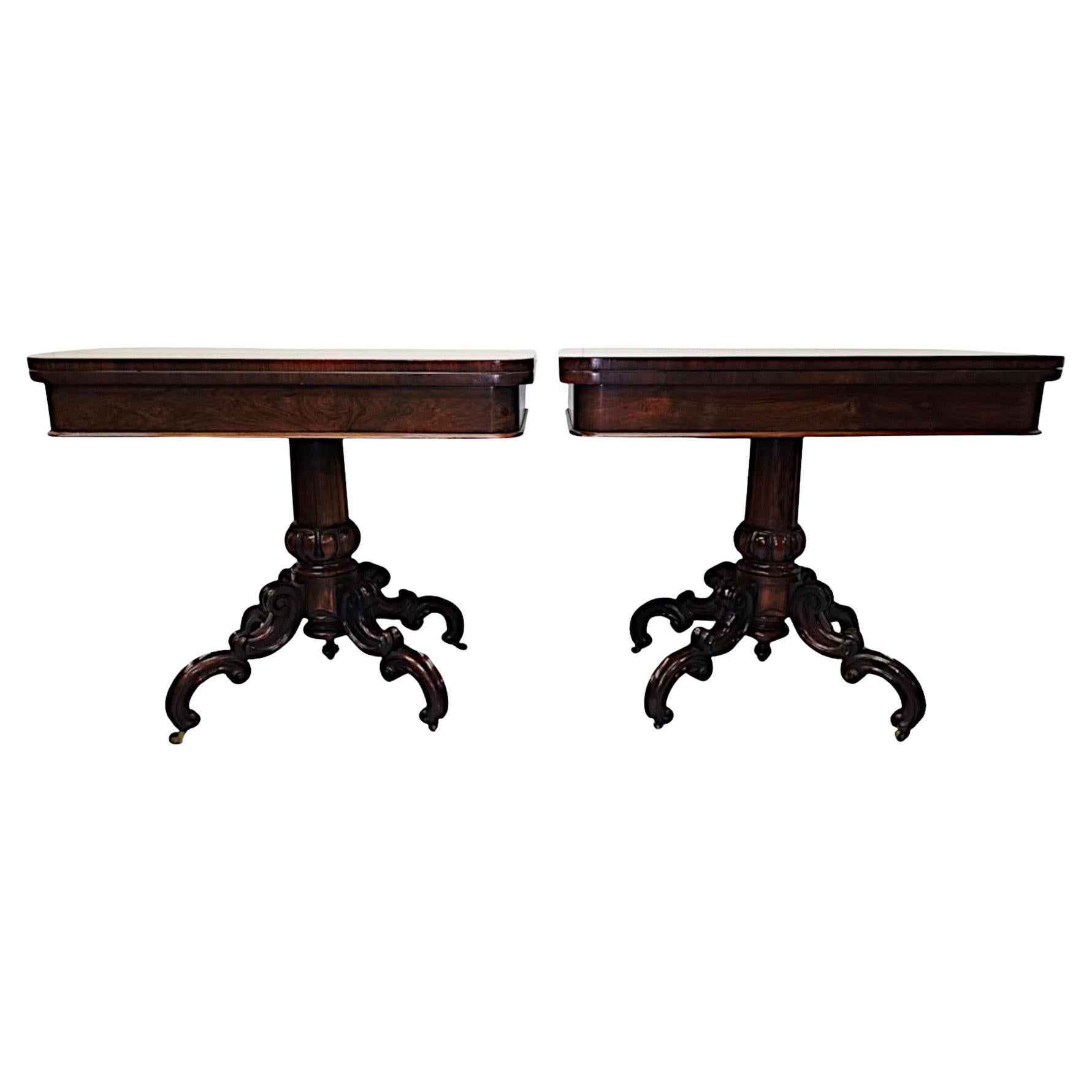 19th Century Irish Pair of Turnover Leaf Tea Tables
