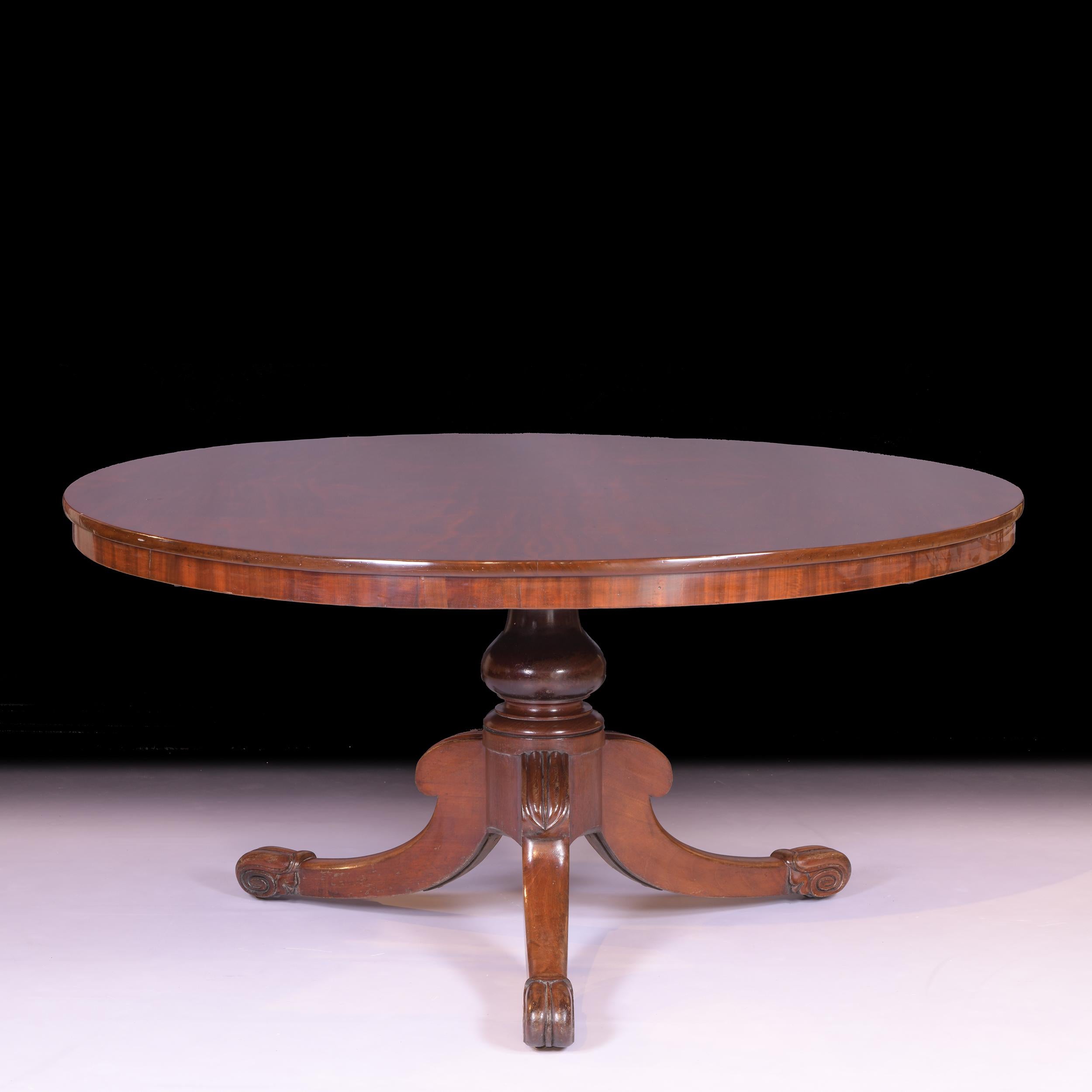 19th Century Irish Regency Centre / Dining Table By R. Strahan Of Dublin For Sale 1
