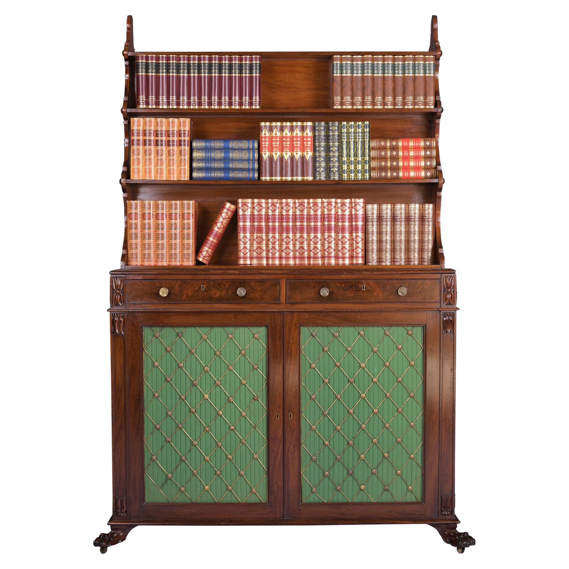 19th Century Irish Regency Bookcase by Williams & Gibton of Dublin, Ireland For Sale