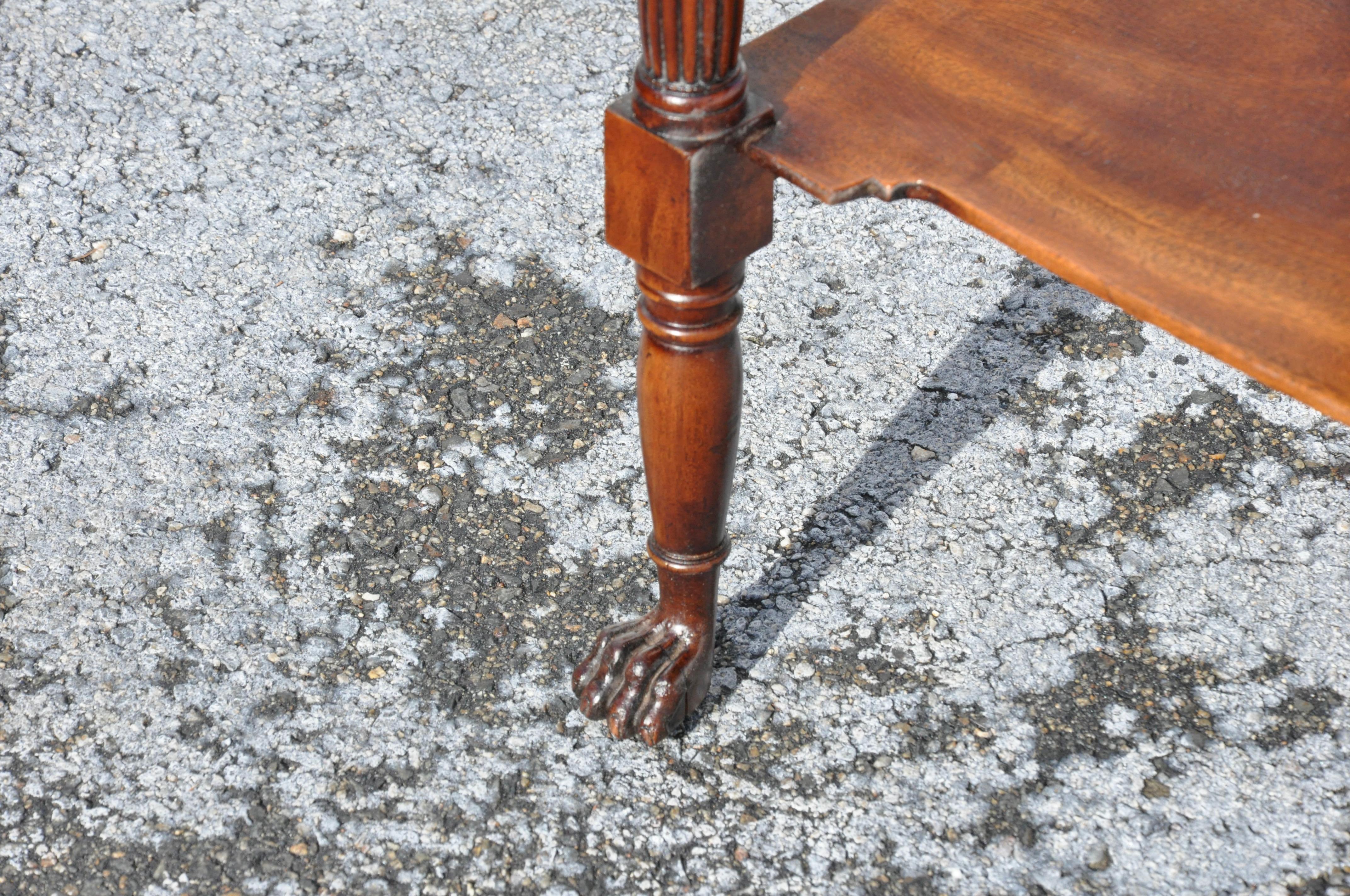 19th Century Irish Regency Mahogany Lion Foot Server Sideboard In Good Condition In Essex, MA