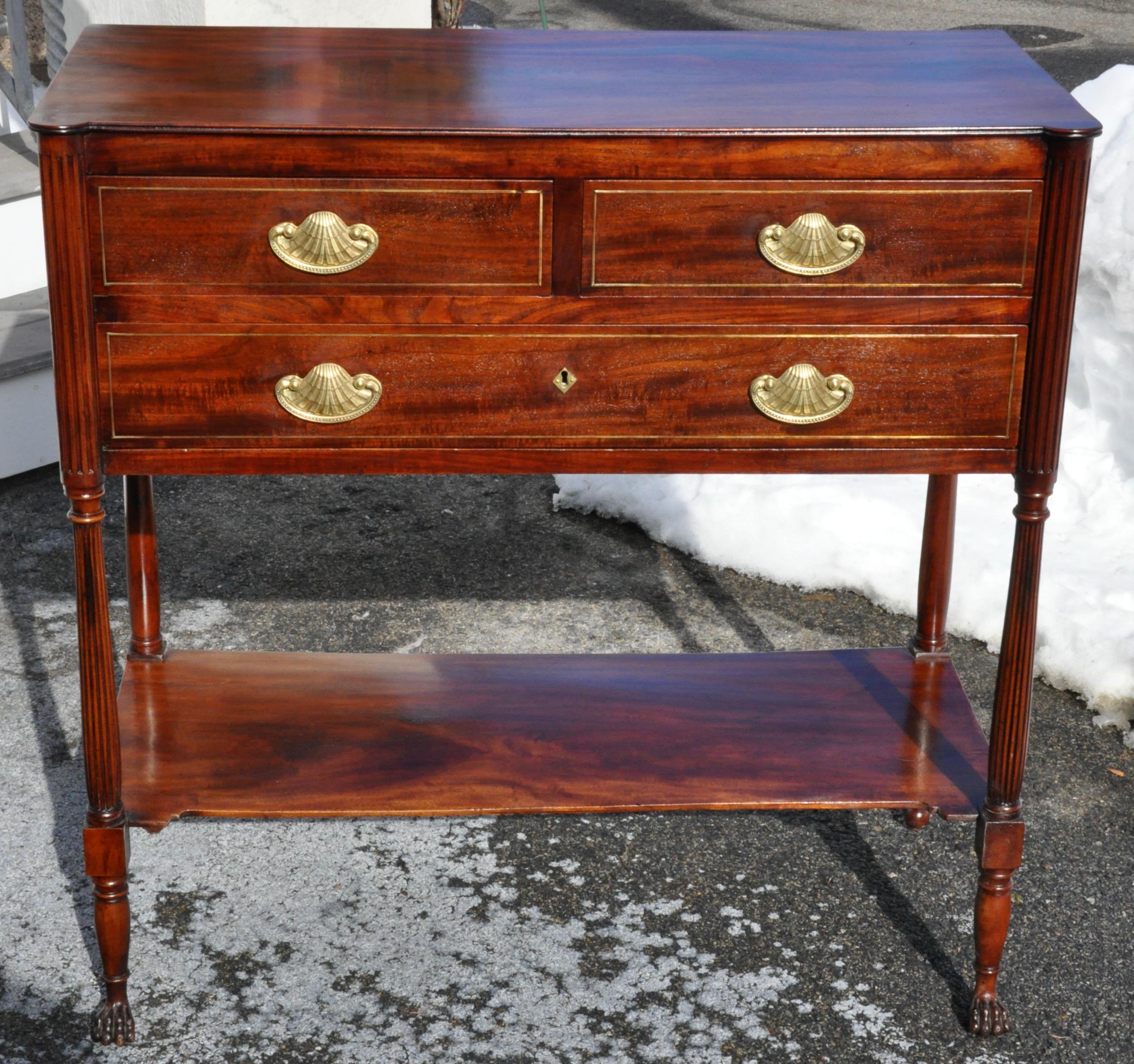 19th Century Irish Regency Mahogany Lion Foot Server Sideboard 1