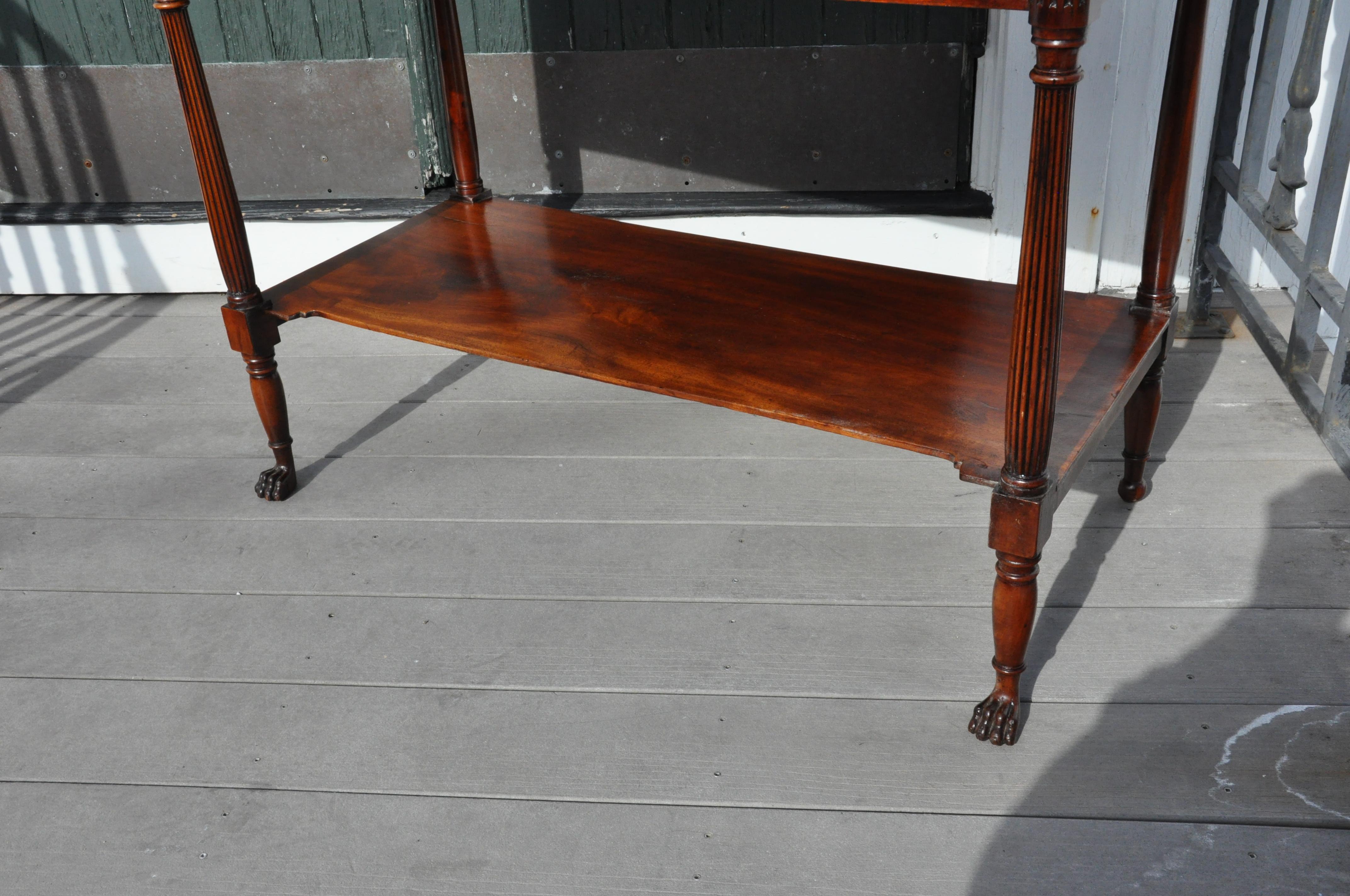 19th Century Irish Regency Mahogany Lion Foot Server Sideboard 4