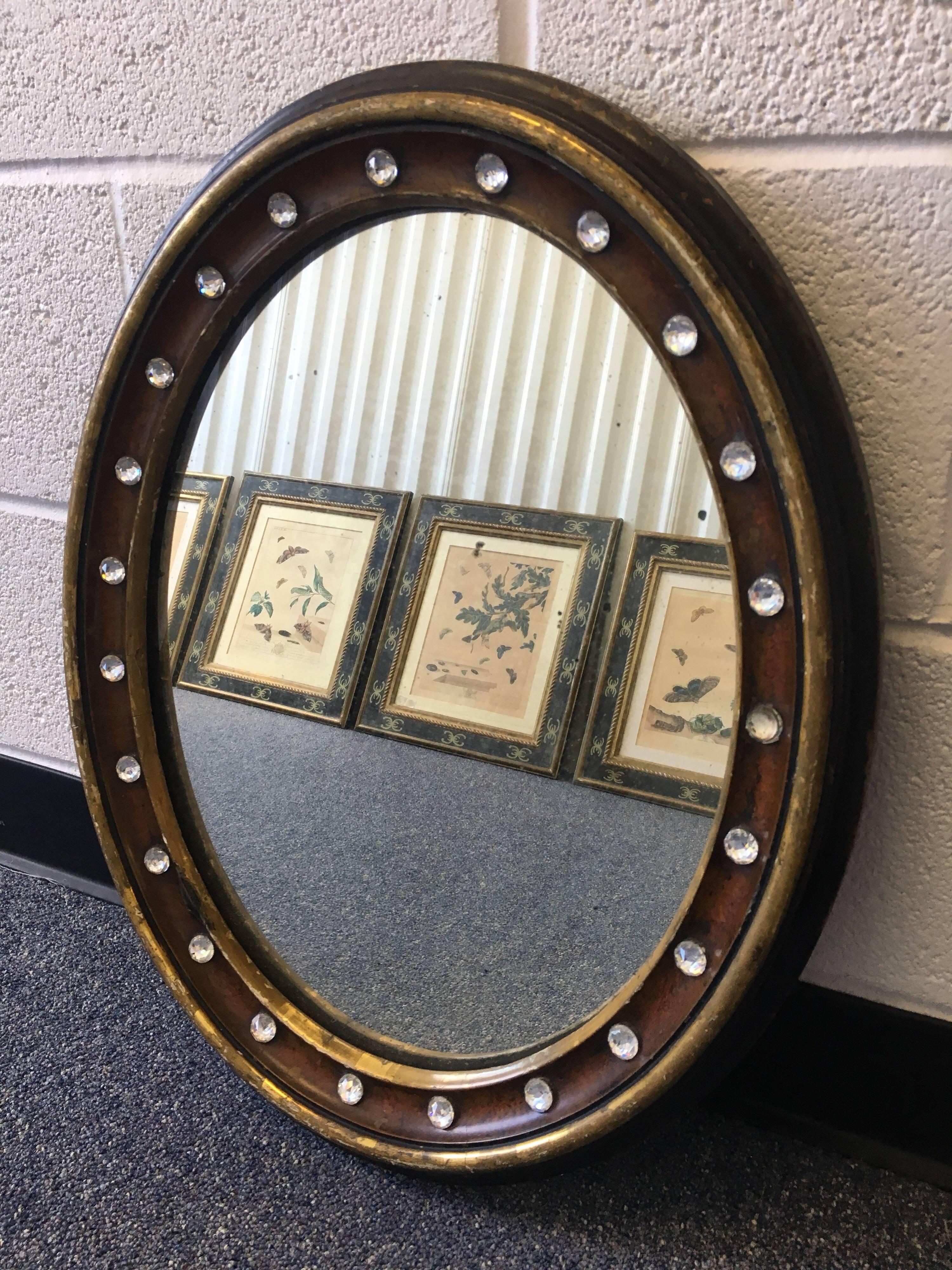 19th Century Irish Regency Mahogany Oval Mirror In Excellent Condition In Southampton, NY