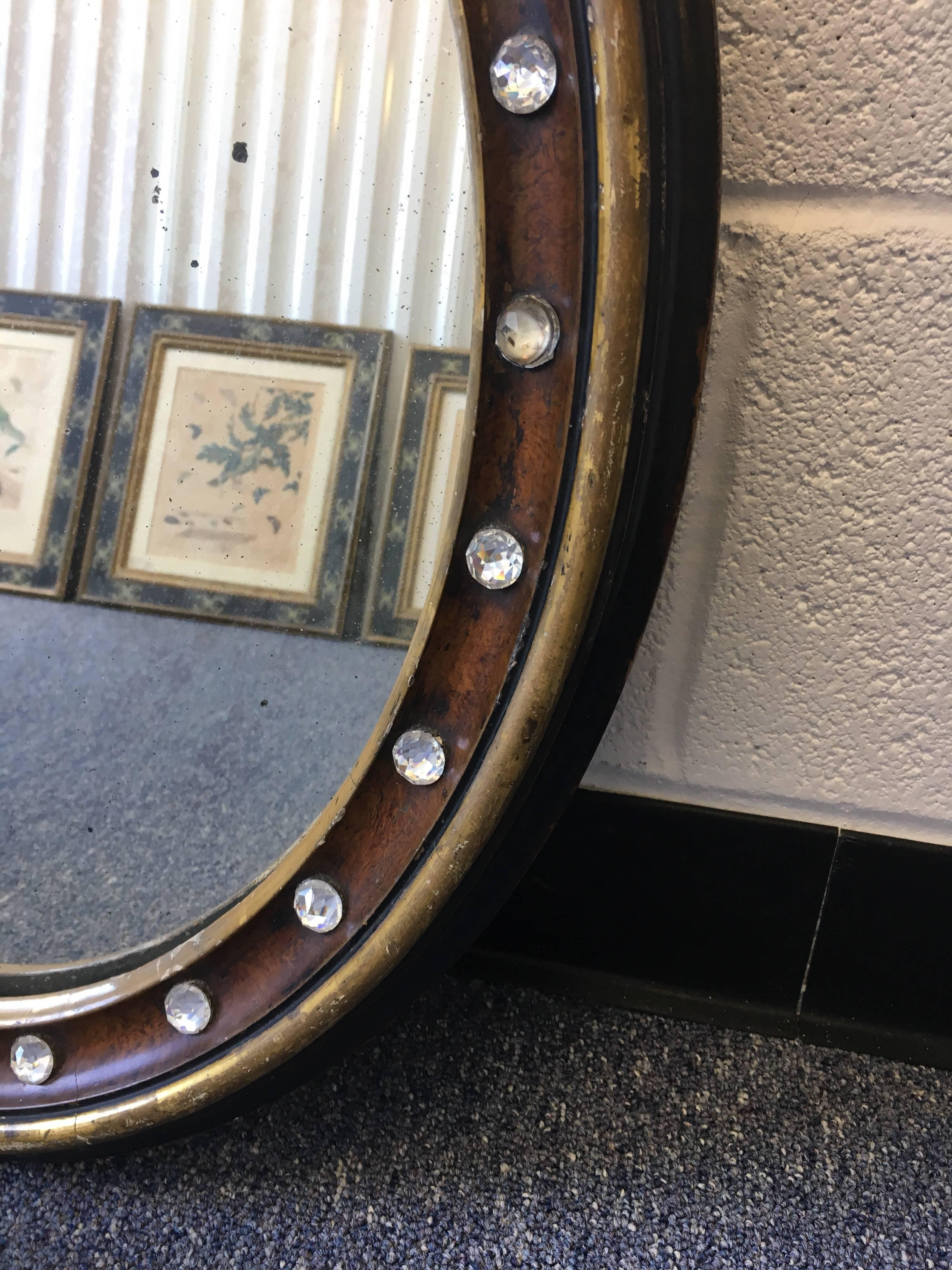 19th Century Irish Regency Mahogany Oval Mirror 1