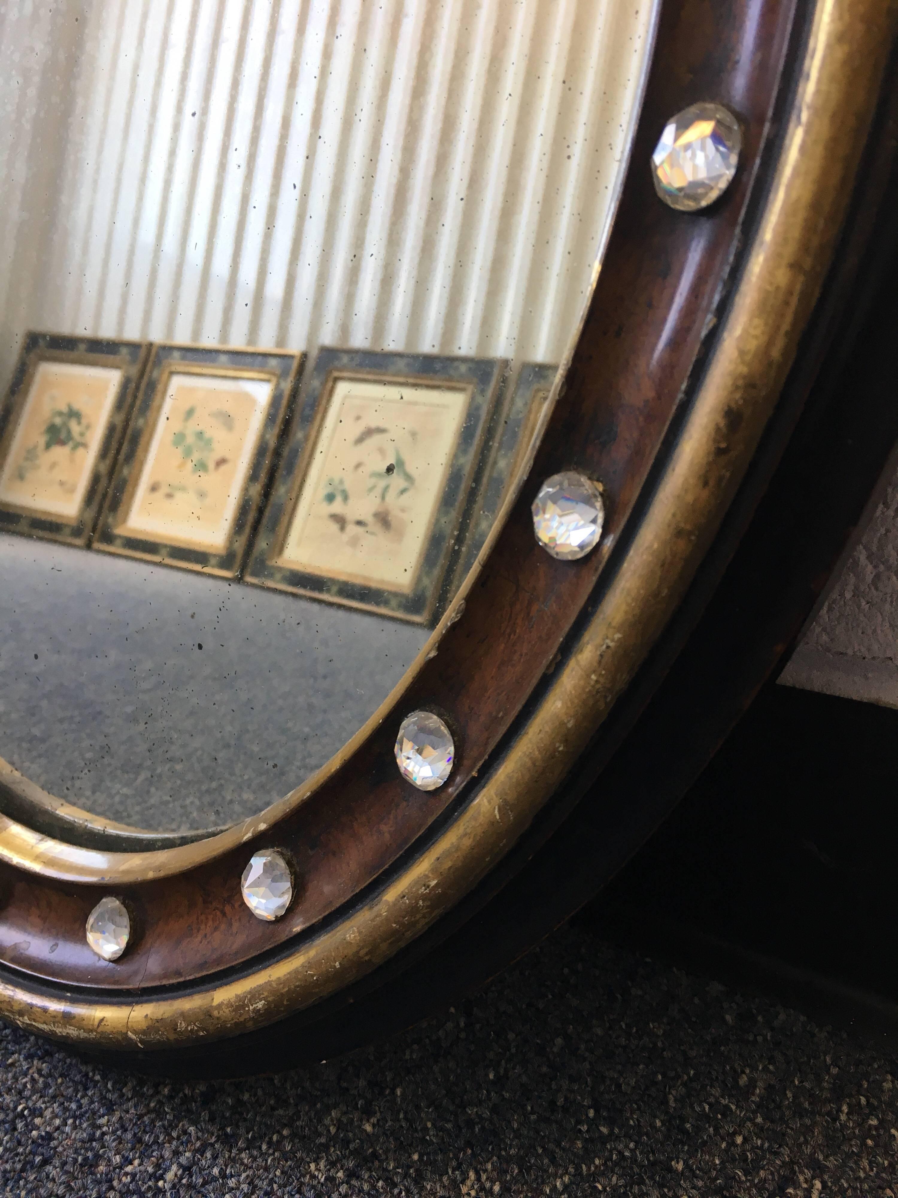 19th Century Irish Regency Mahogany Oval Mirror 2