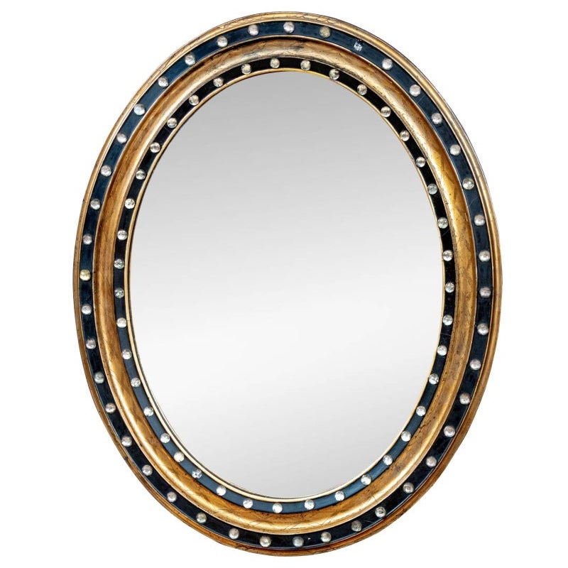 19th Century Irish Regency Style Oval Wall Mirror