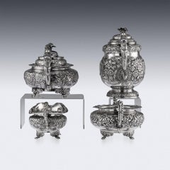 Irish Solid Silver 4-Piece Tea and Coffee Set, Charles Marsh, circa 1830