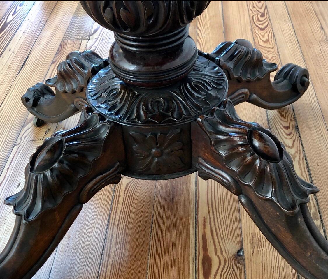 19th Century Irish Specimen Marble-Top Rosewood Center Table or Chess Table For Sale 2