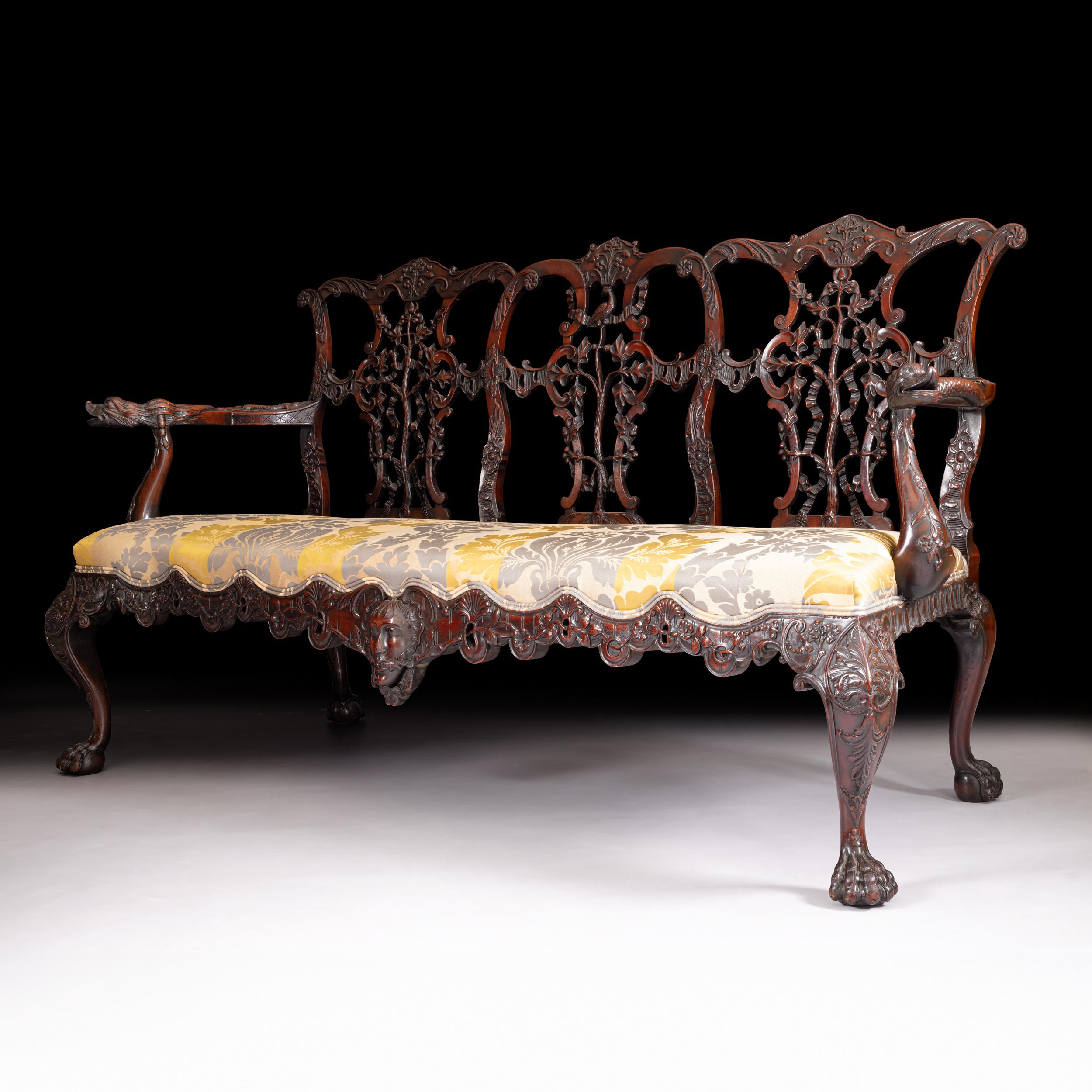 Chippendale Sedia con triplo schienale irlandese del XIX secolo di Michael Butler's of Dublin in vendita