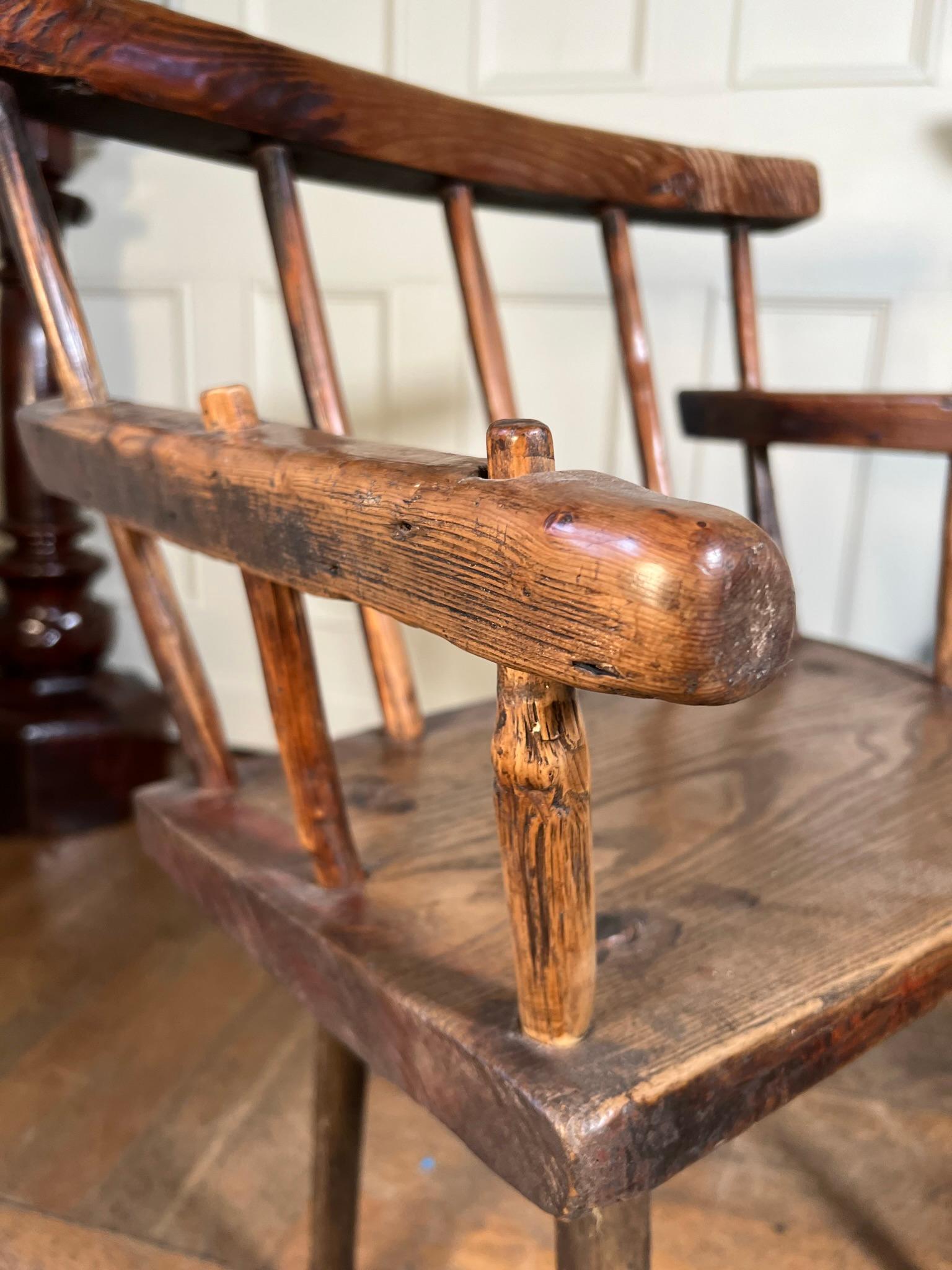 Reclaimed Wood 19th Century Irish Vernacular Hedge Chair