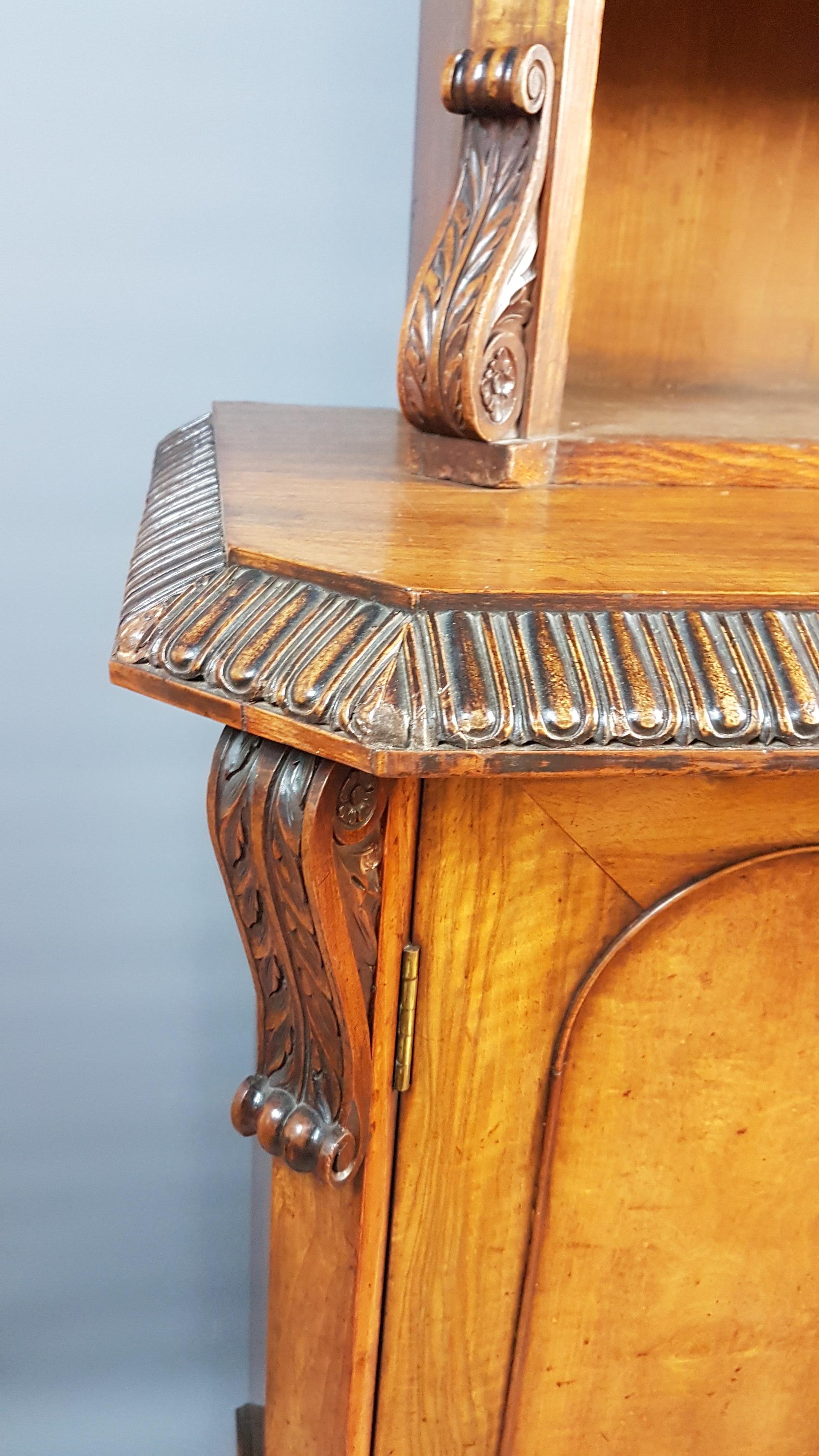 Late 19th Century 19th Century Irish Walnut Bookcase Cabinet For Sale