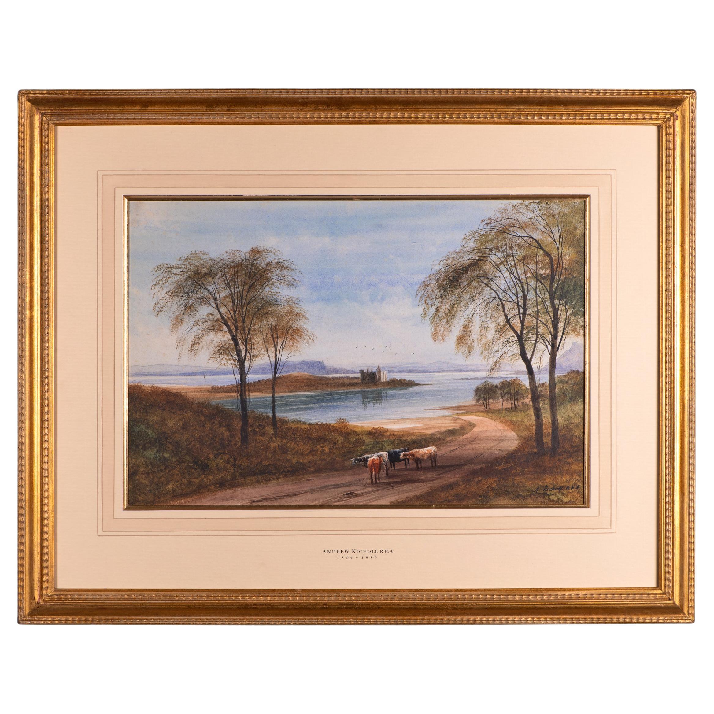 Irisches Aquarell des 19. Jahrhunderts von Andrew Nicholl R.H.A. (1804-1886) N. Irland