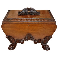 19th Century Irish William IV Sarcophagus Shaped Cuban Mahogany Cellarette