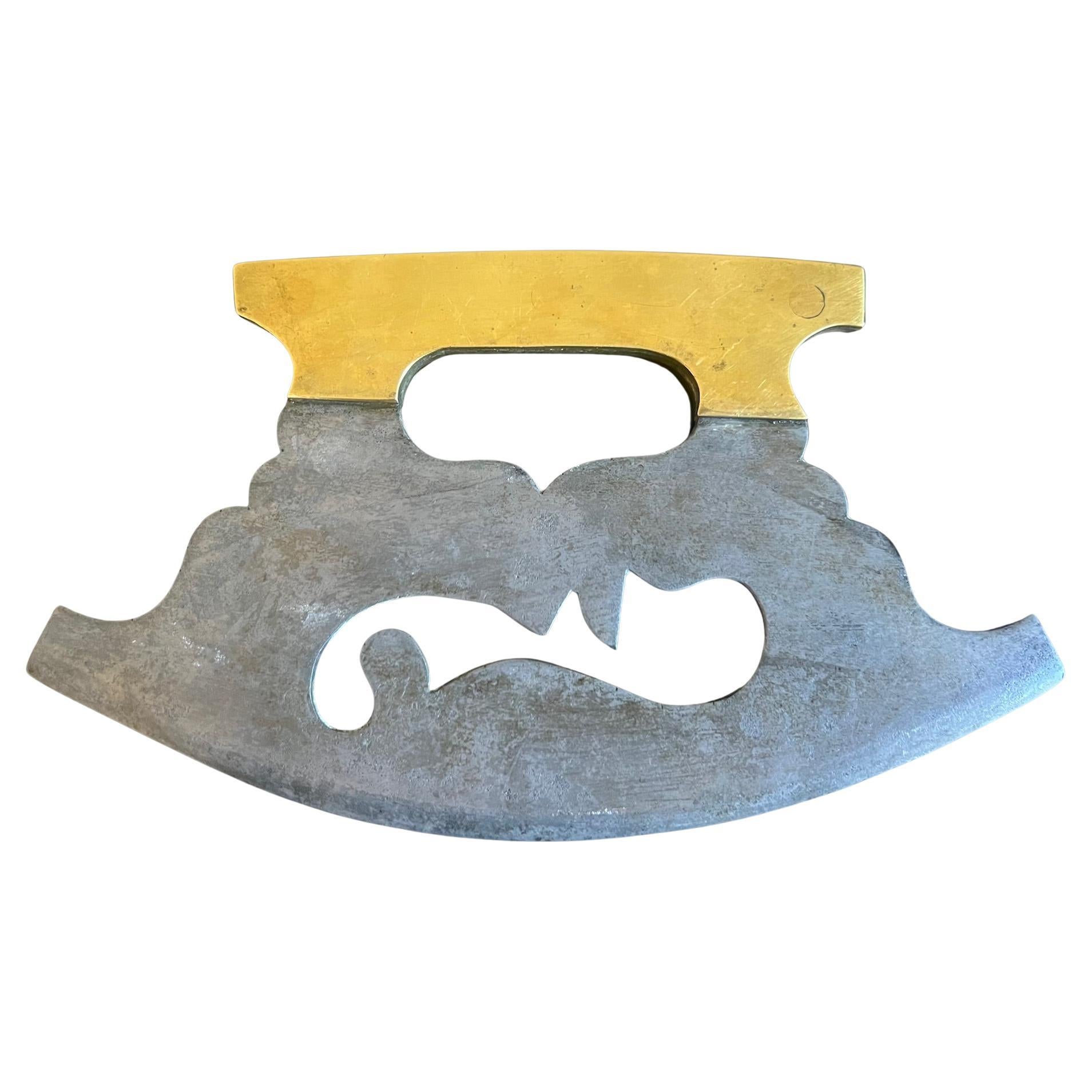 19th Century Iron and Brass Chopper With Cutout Design