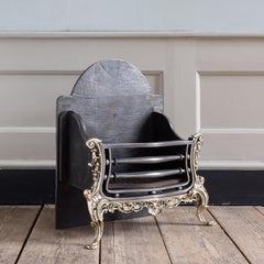 19th Century Iron and Brass Fire Grate