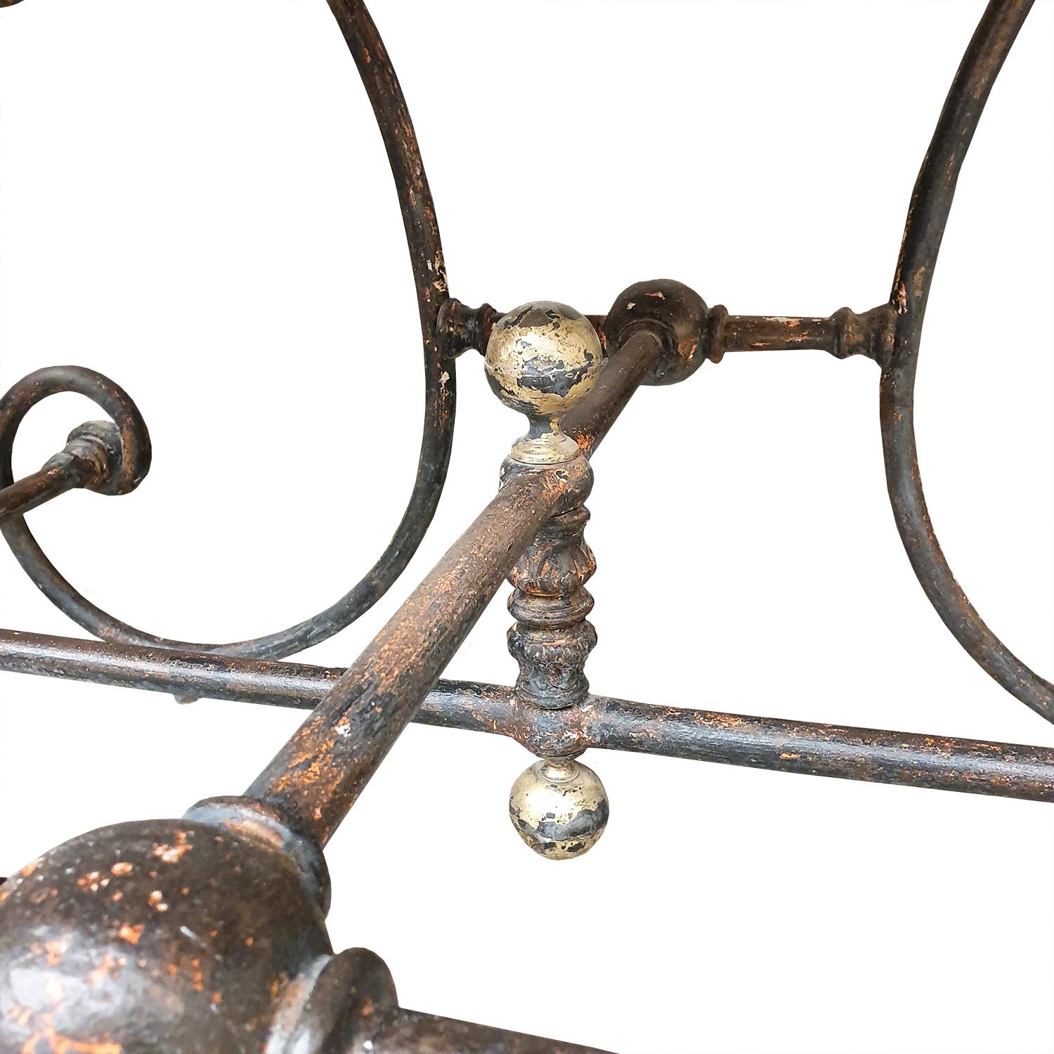 French 19th Century Iron and Marble Patisserie Table
