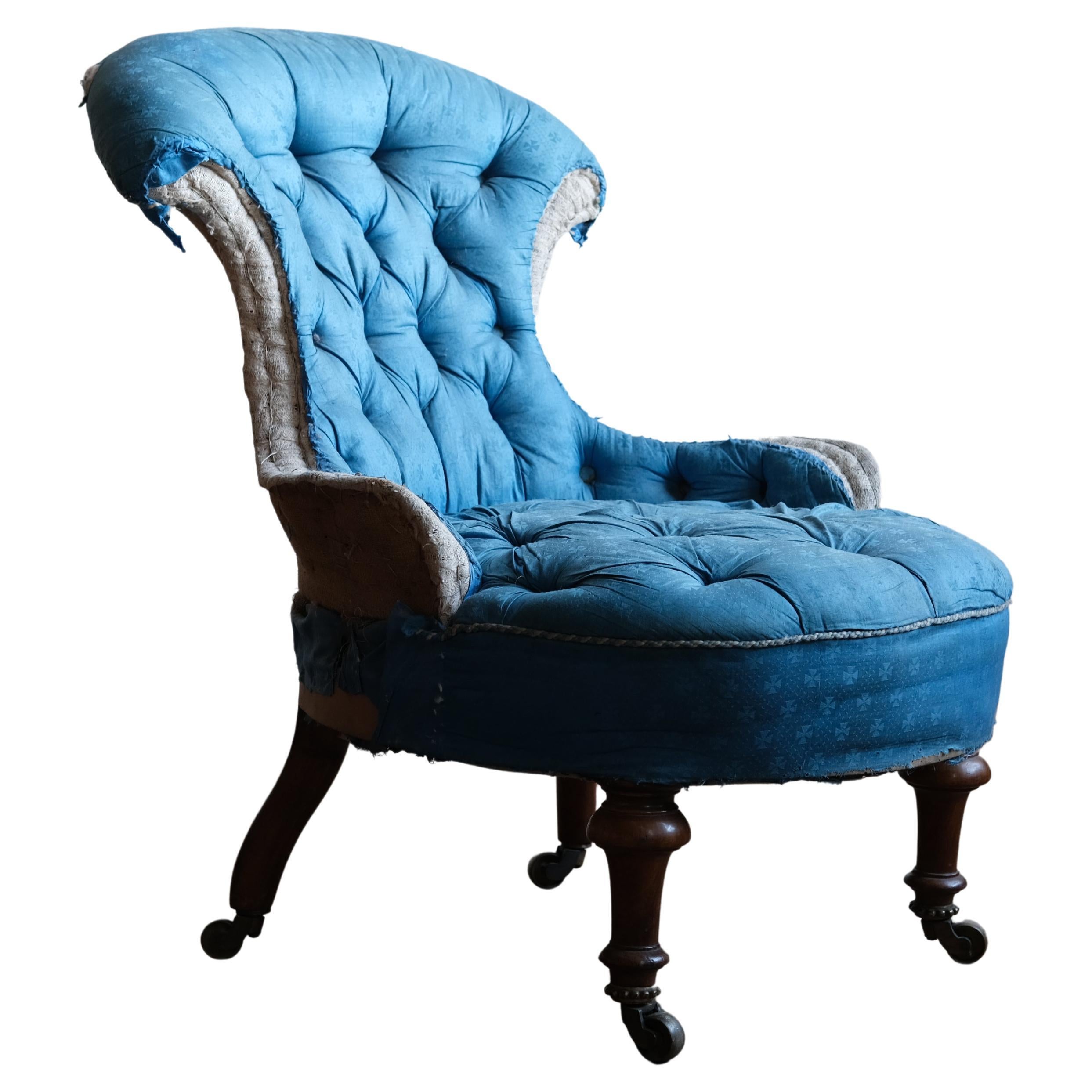 19th Century Iron Back Slipper Chair
