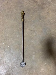 19th Century Iron and Brass Fireplace Poker