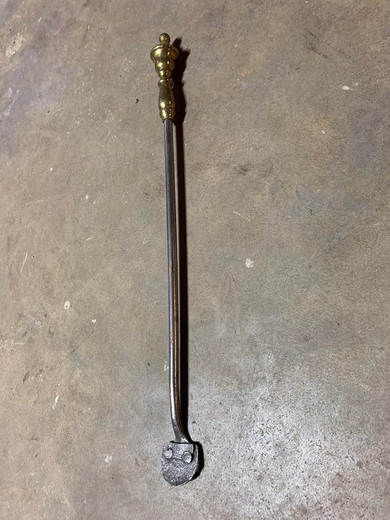 Antique Brass Cat Fireplace Poker Holder 1 main image 1