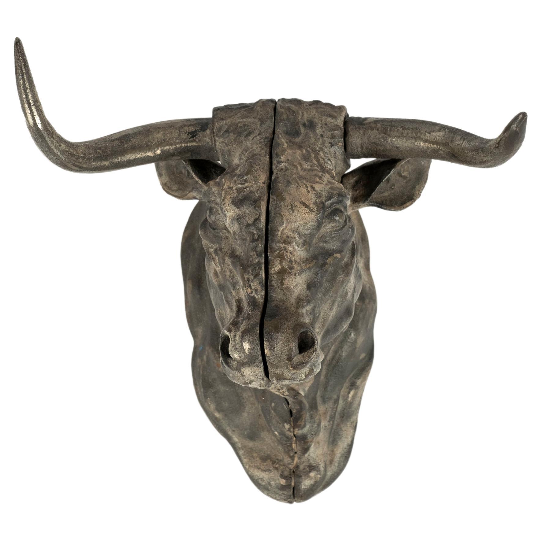 19th Century Iron Bull's Head