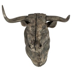 Antique 19th Century Iron Bull's Head