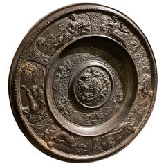 19th Century Iron Cast English Mural Plate in the Manner of Francois Briot