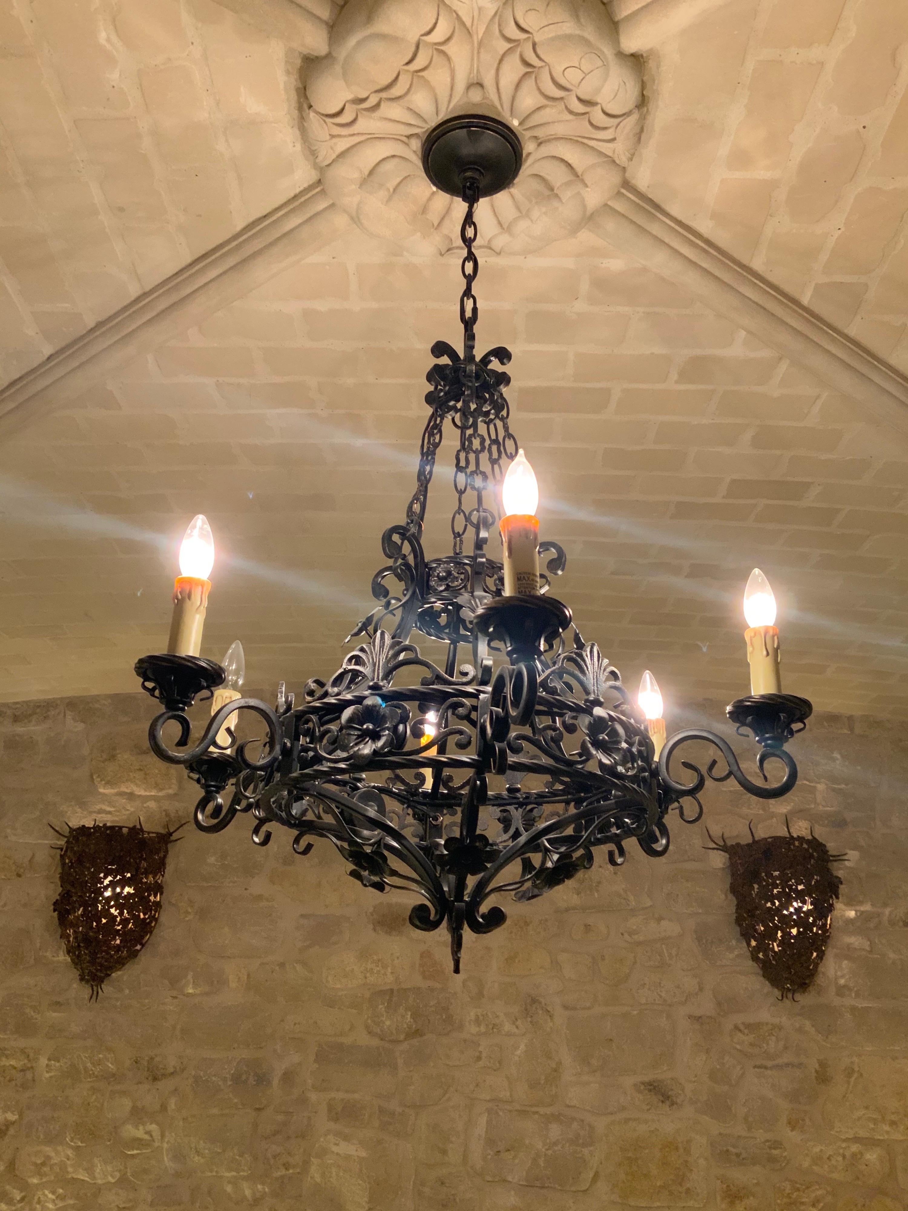 French 19th Century Iron Chandelier from France